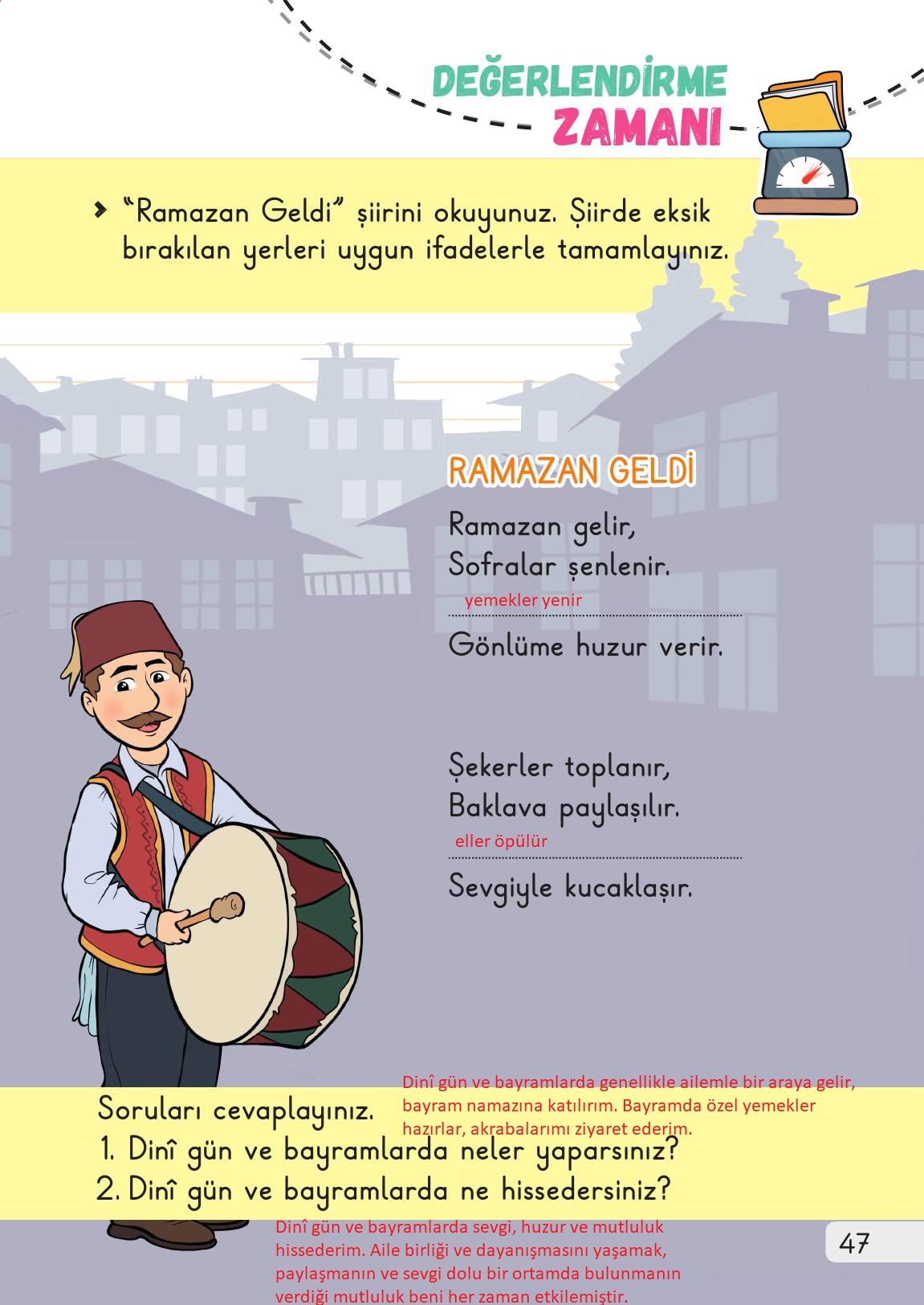 1. Sınıf Meb Yayınları 2. Kitap Hayat Bilgisi Ders Kitabı Sayfa 47 Cevapları