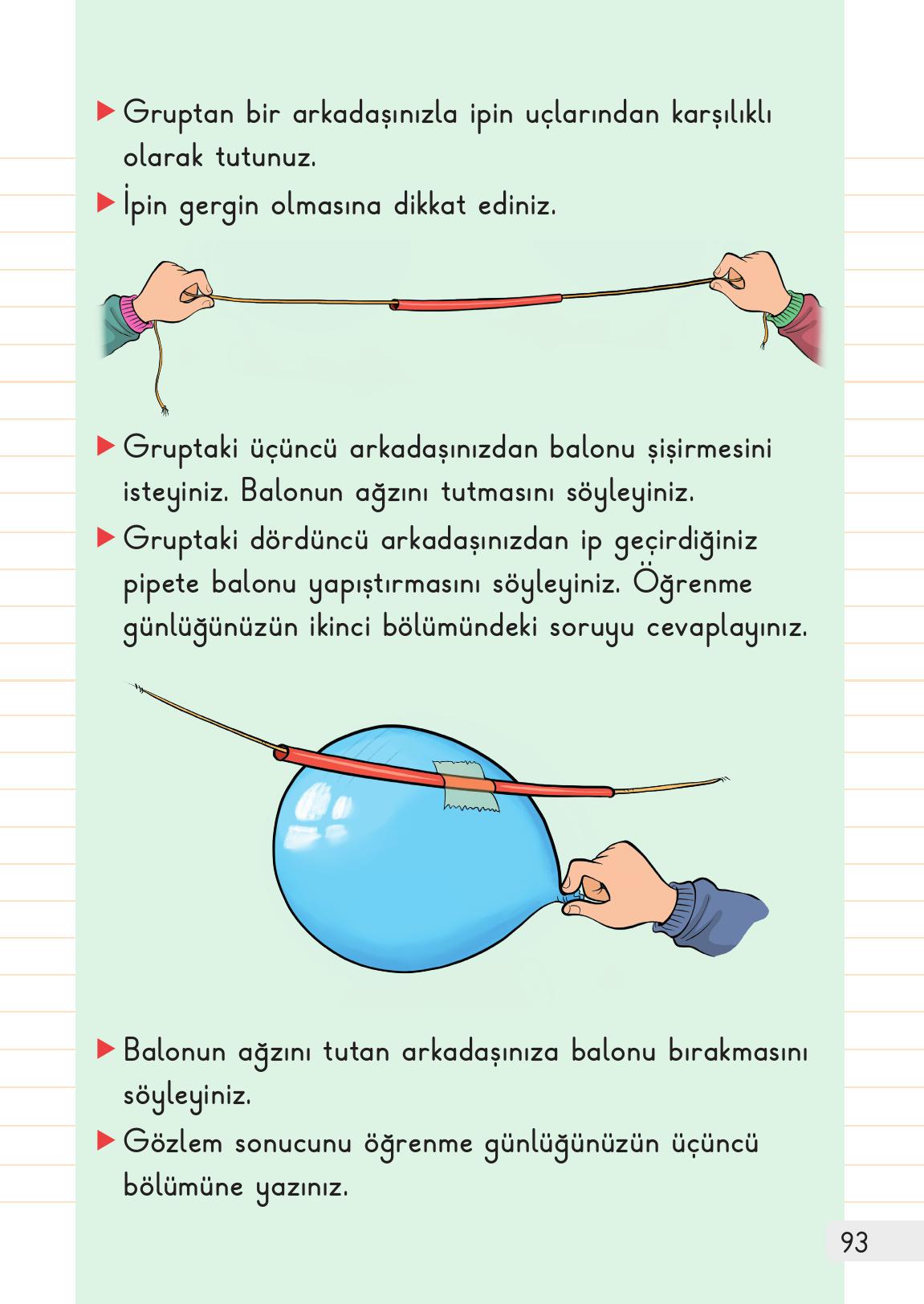 1. Sınıf Meb Yayınları 2. Kitap Hayat Bilgisi Ders Kitabı Sayfa 93 Cevapları