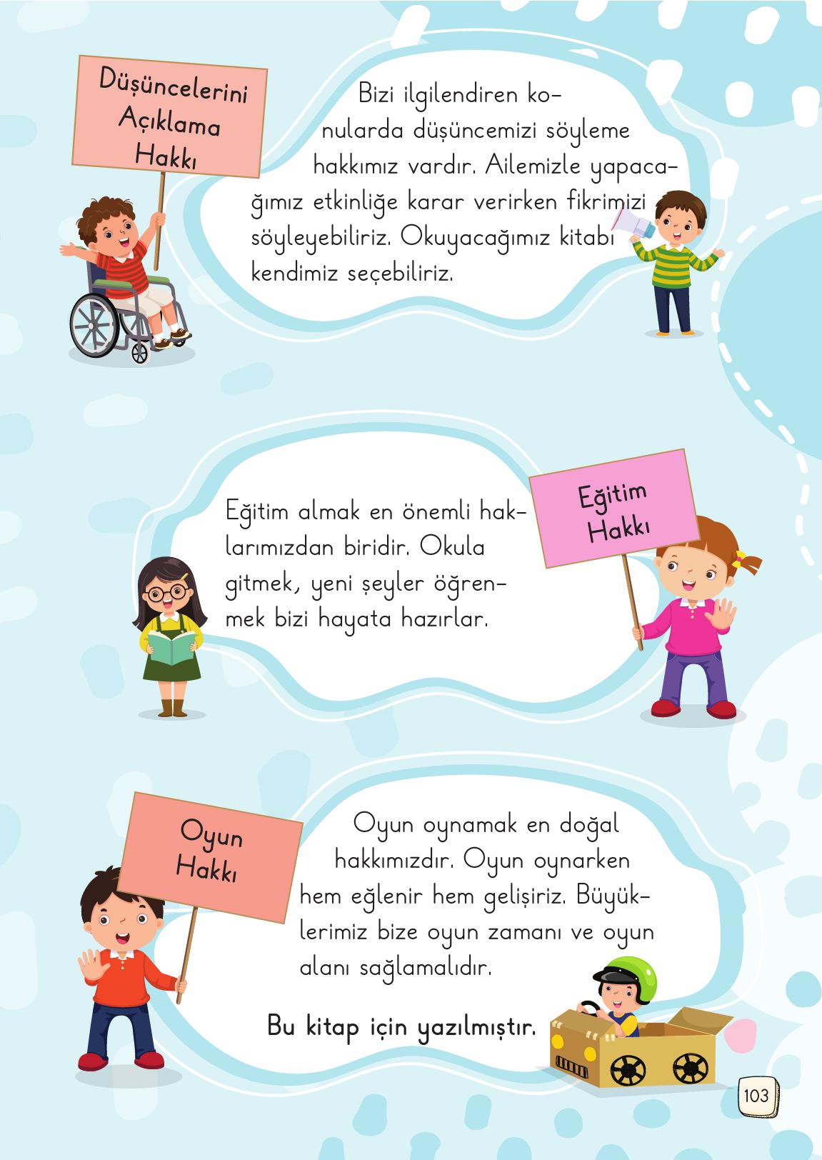 1. Sınıf Meb Yayınları 2. Kitap Türkçe Ders Kitabı Sayfa 103 Cevapları