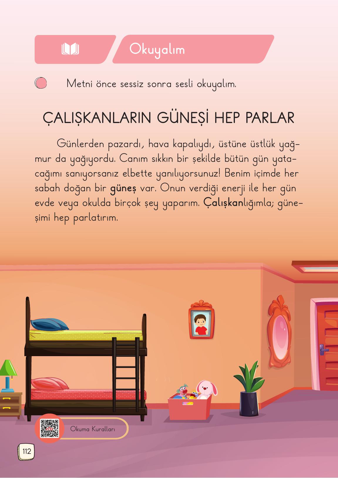 1. Sınıf Meb Yayınları 2. Kitap Türkçe Ders Kitabı Sayfa 112 Cevapları