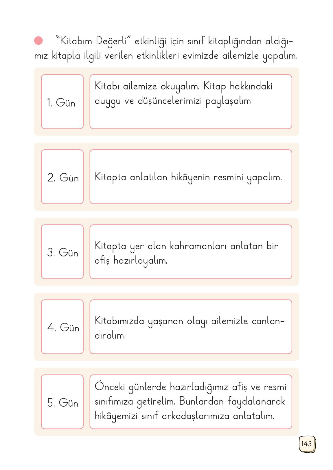 1. Sınıf Meb Yayınları 2. Kitap Türkçe Ders Kitabı Sayfa 143 Cevapları