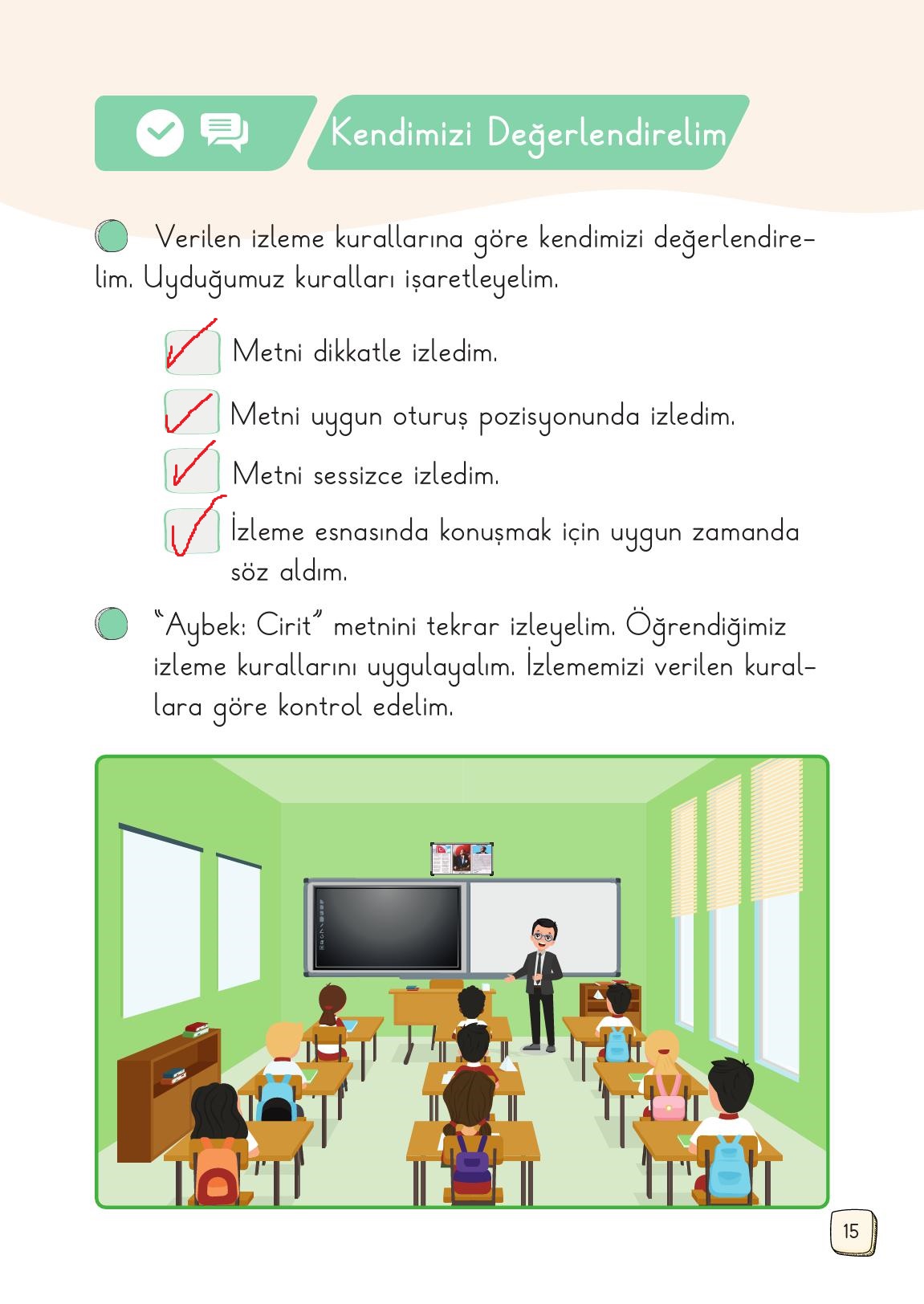 1. Sınıf Meb Yayınları 2. Kitap Türkçe Ders Kitabı Sayfa 15 Cevapları