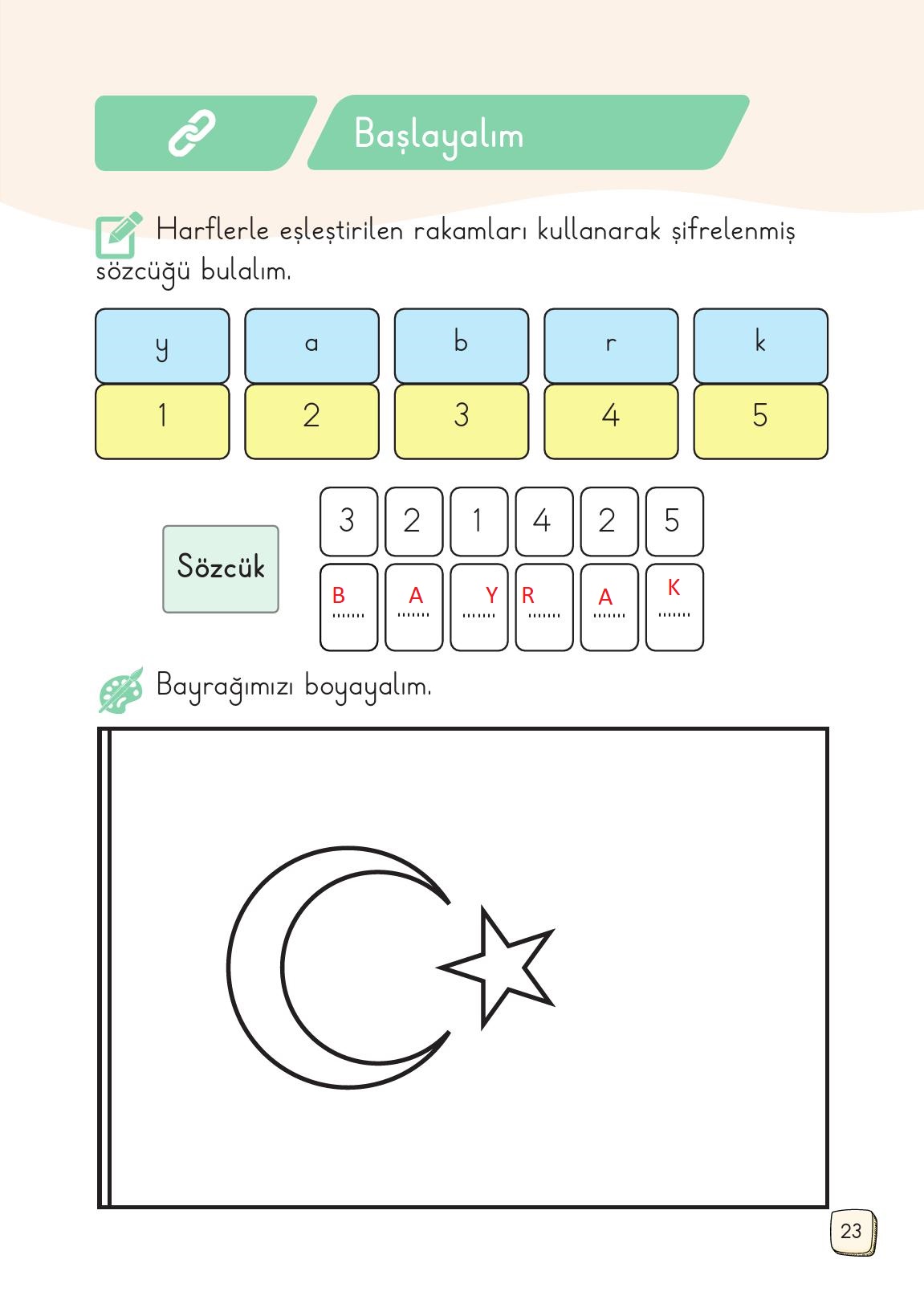 1. Sınıf Meb Yayınları 2. Kitap Türkçe Ders Kitabı Sayfa 23 Cevapları