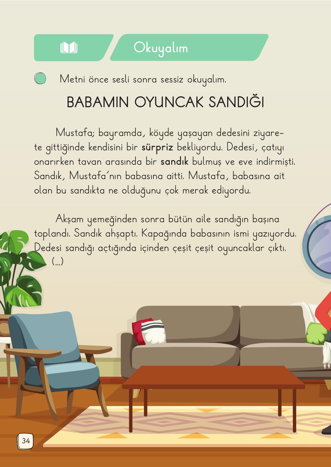 1. Sınıf Meb Yayınları 2. Kitap Türkçe Ders Kitabı Sayfa 34 Cevapları