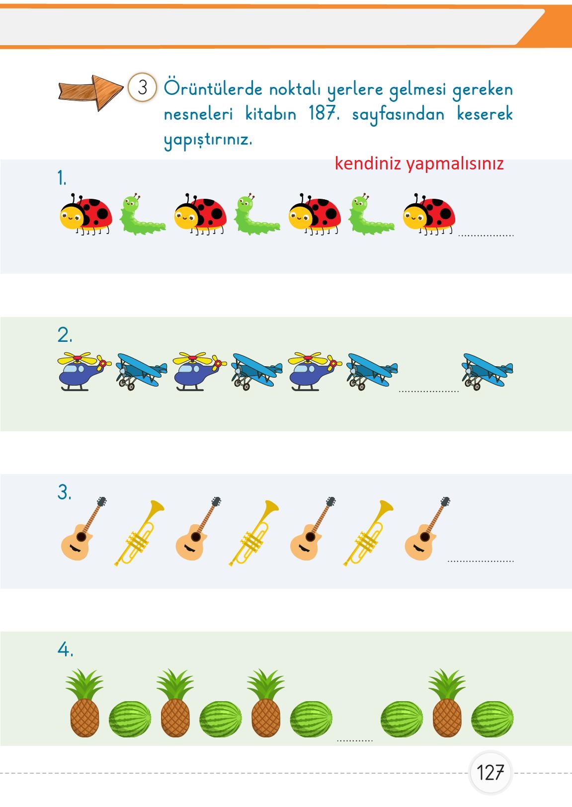 1. Sınıf Meb Yayınları Matematik Ders Kitabı Sayfa 127 Cevapları