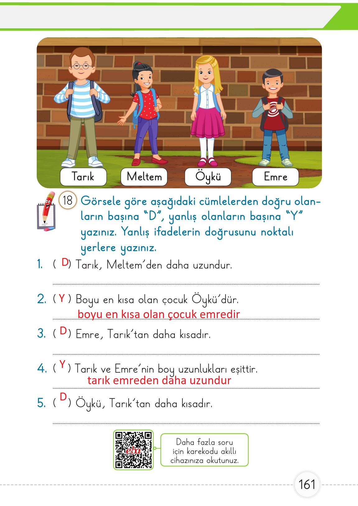 1. Sınıf Meb Yayınları Matematik Ders Kitabı Sayfa 161 Cevapları 1. Sınıf Meb Yayınları Matematik Ders Kitabı Sayfa 161 Cevapları