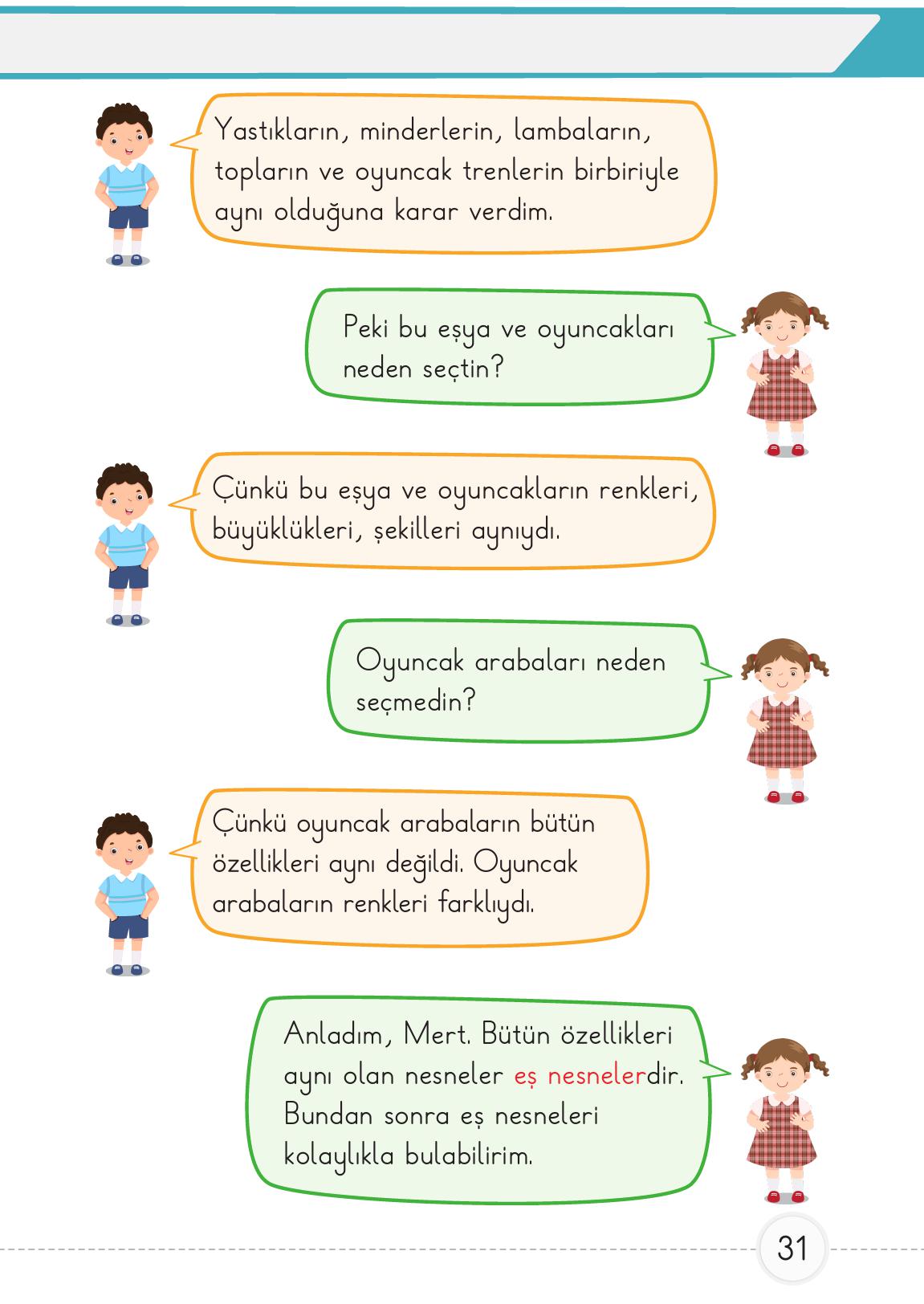 1. Sınıf Meb Yayınları Matematik Ders Kitabı Sayfa 31 Cevapları