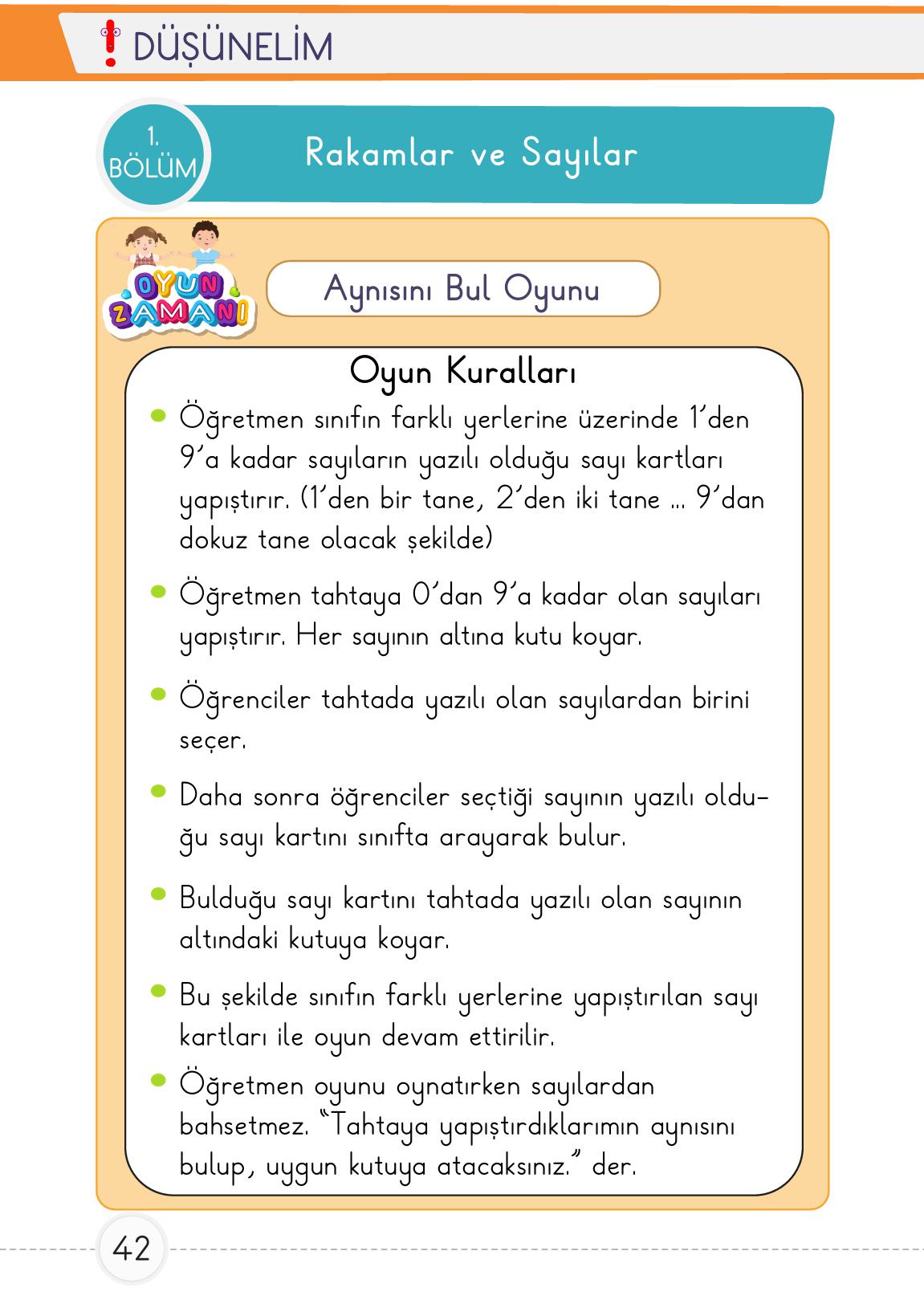 1. Sınıf Meb Yayınları Matematik Ders Kitabı Sayfa 42 Cevapları 1. Sınıf Meb Yayınları Matematik Ders Kitabı Sayfa 42 Cevapları