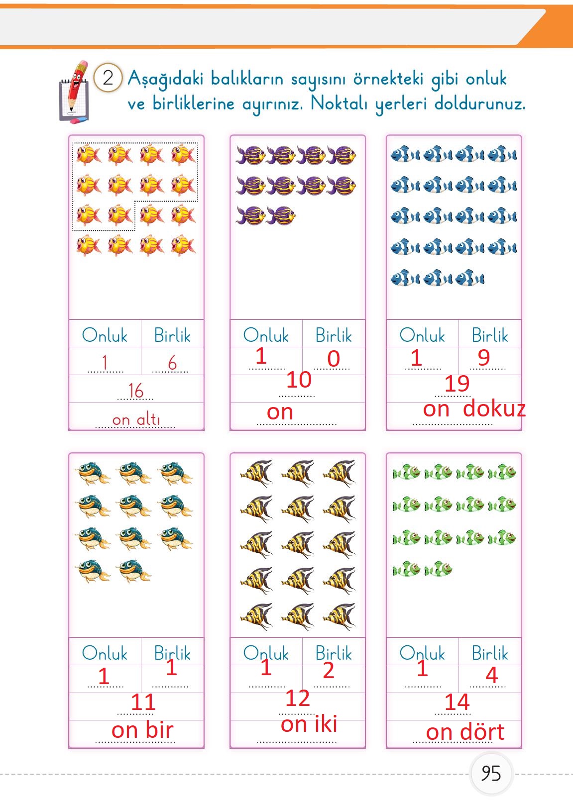 1. Sınıf Meb Yayınları Matematik Ders Kitabı Sayfa 95 Cevapları