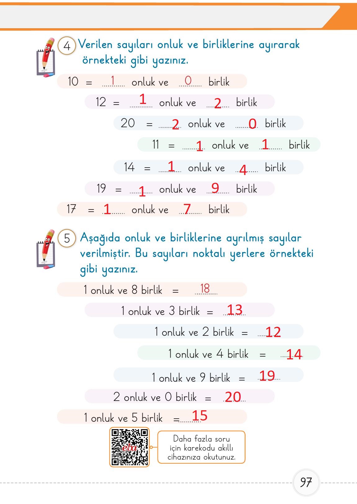 1. Sınıf Meb Yayınları Matematik Ders Kitabı Sayfa 97 Cevapları 1. Sınıf Meb Yayınları Matematik Ders Kitabı Sayfa 97 Cevapları