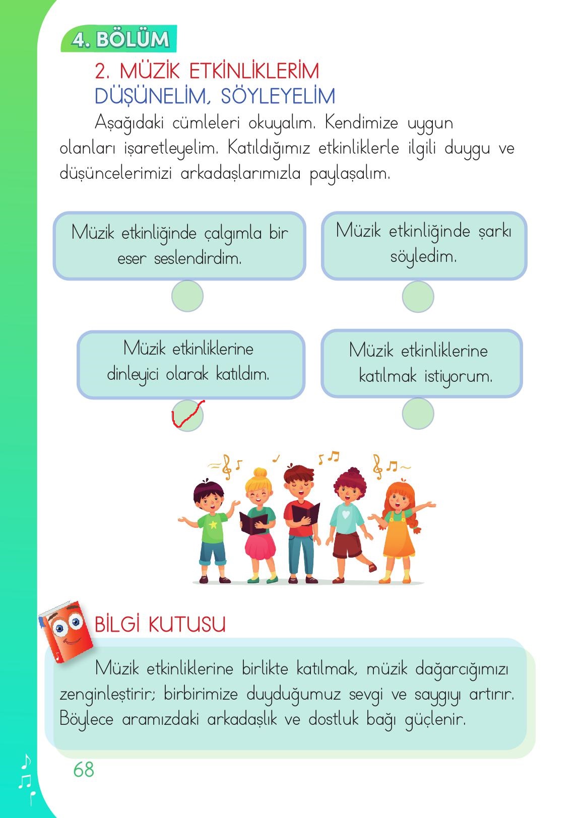 1. Sınıf Meb Yayınları Müzik Ders Kitabı Sayfa 68 Cevapları 1. Sınıf Meb Yayınları Müzik Ders Kitabı Sayfa 68 Cevapları