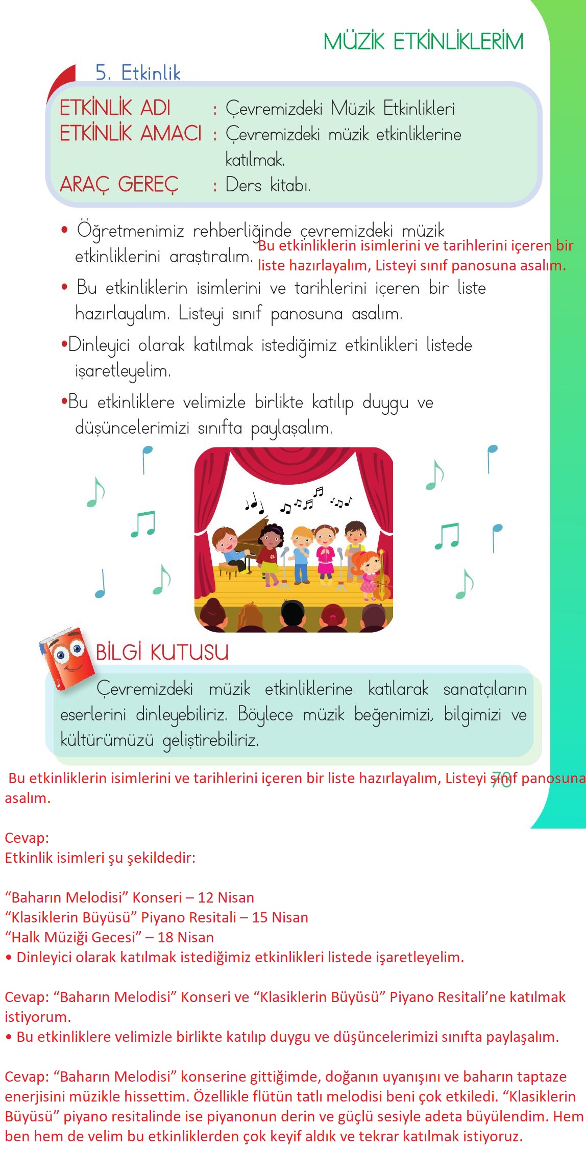1. Sınıf Meb Yayınları Müzik Ders Kitabı Sayfa 73 Cevapları 1. Sınıf Meb Yayınları Müzik Ders Kitabı Sayfa 73 Cevapları
