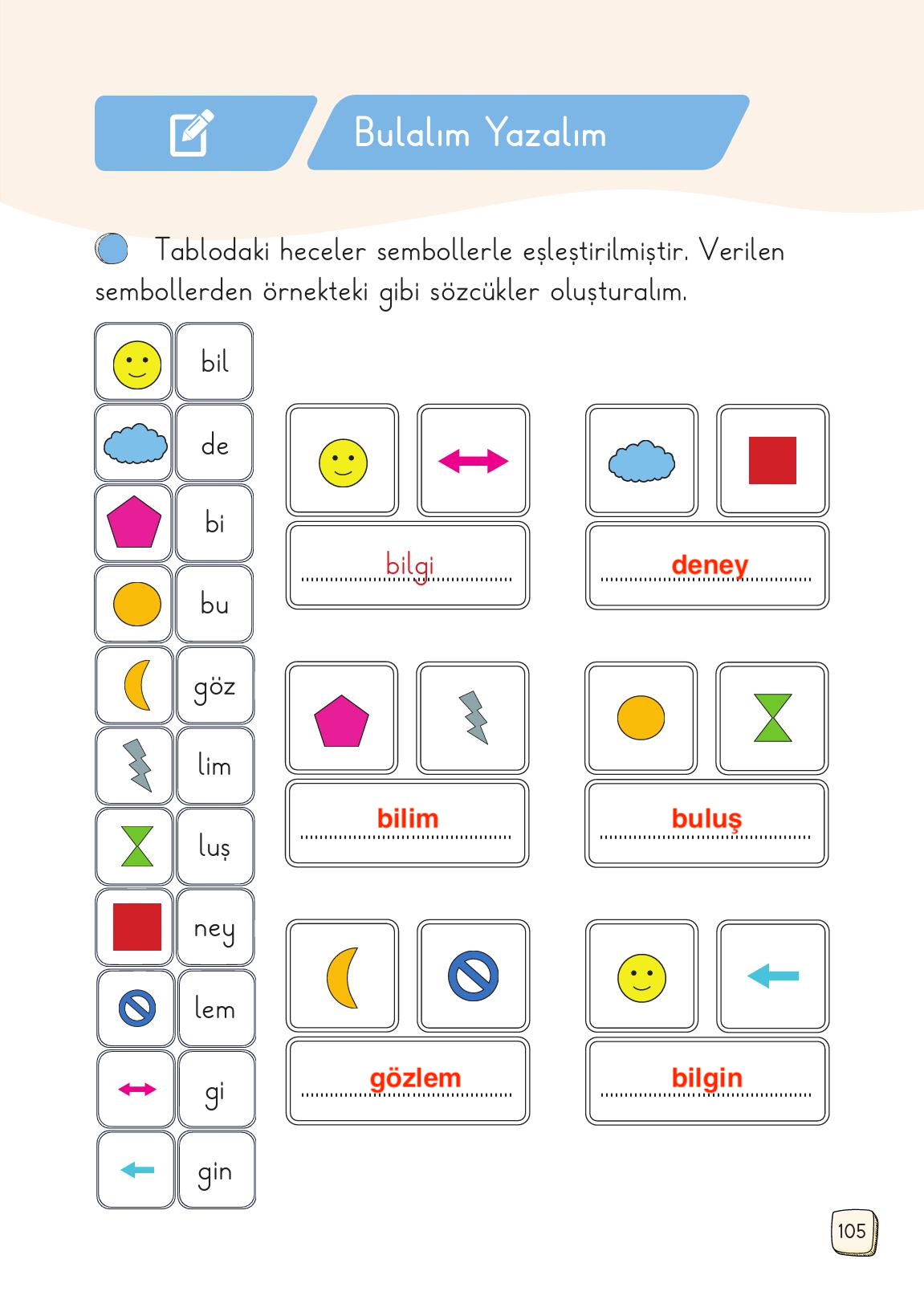 1. Sınıf Meb Yayınları Türkçe Ders Kitabı Sayfa 105 Cevapları 1. Sınıf Meb Yayınları Türkçe Ders Kitabı Sayfa 105 Cevapları