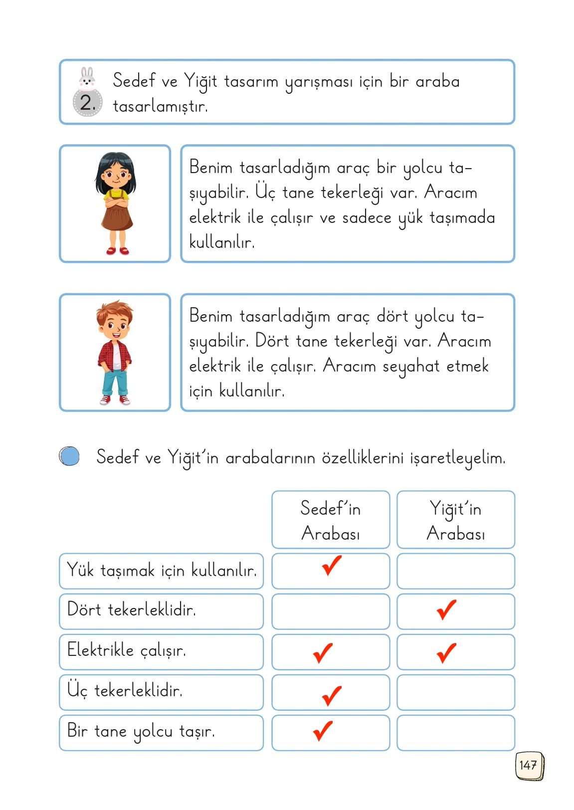 1. Sınıf Meb Yayınları Türkçe Ders Kitabı Sayfa 147 Cevapları