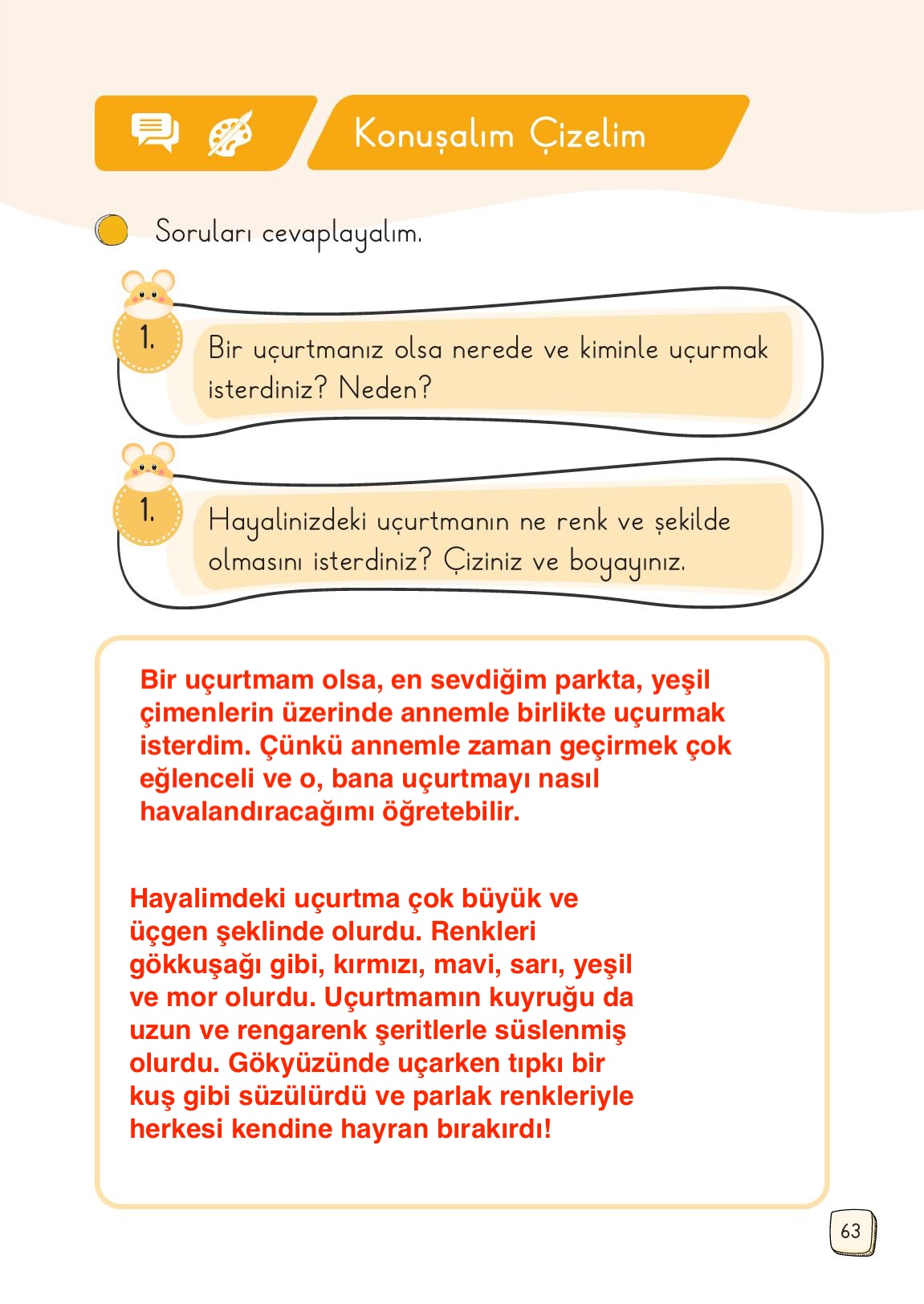 1. Sınıf Meb Yayınları Türkçe Ders Kitabı Sayfa 63 Cevapları