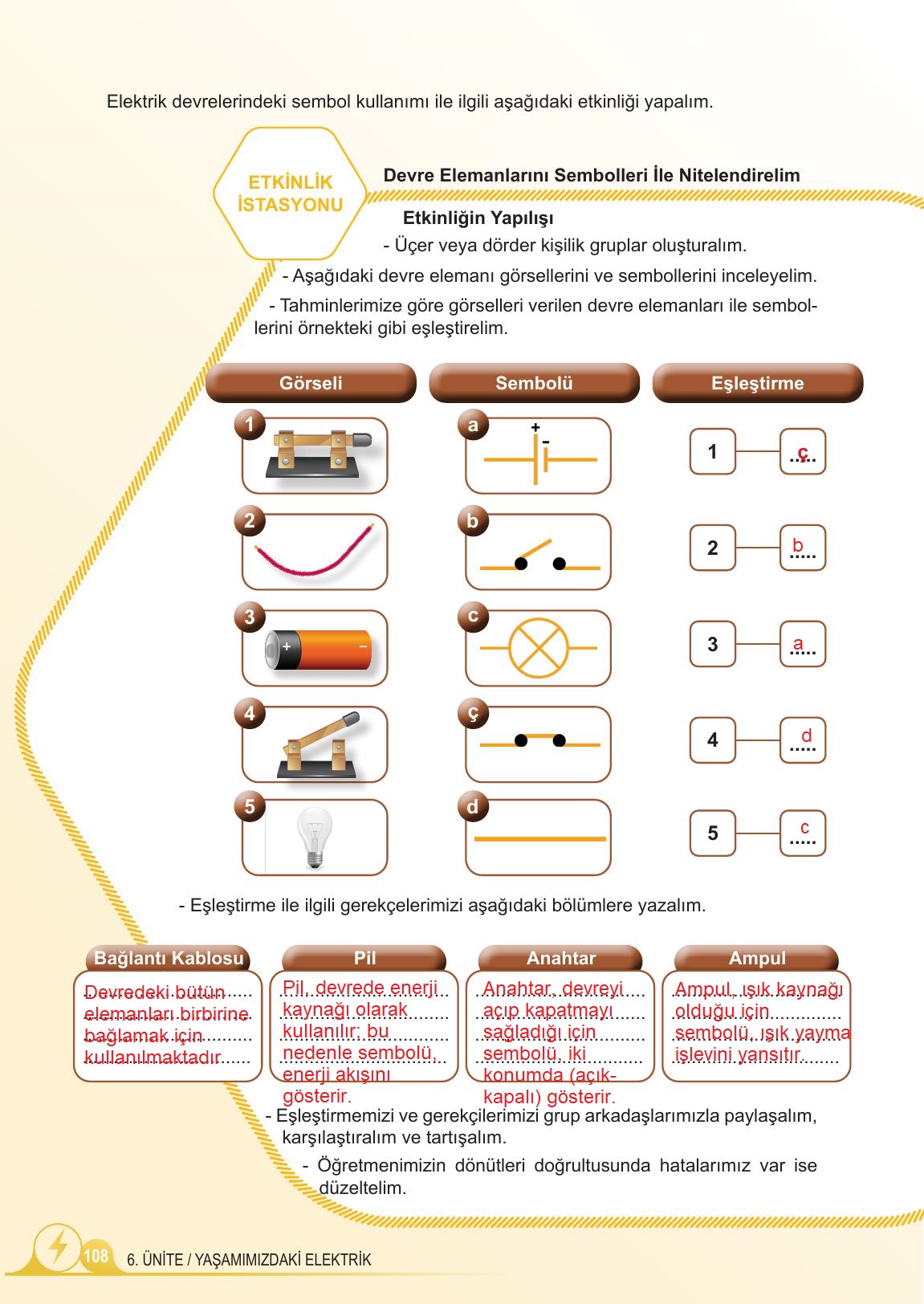 5. Sınıf Meb Yayınları 2. Kitap Fen Bilimleri Ders Kitabı Sayfa 108 Cevapları