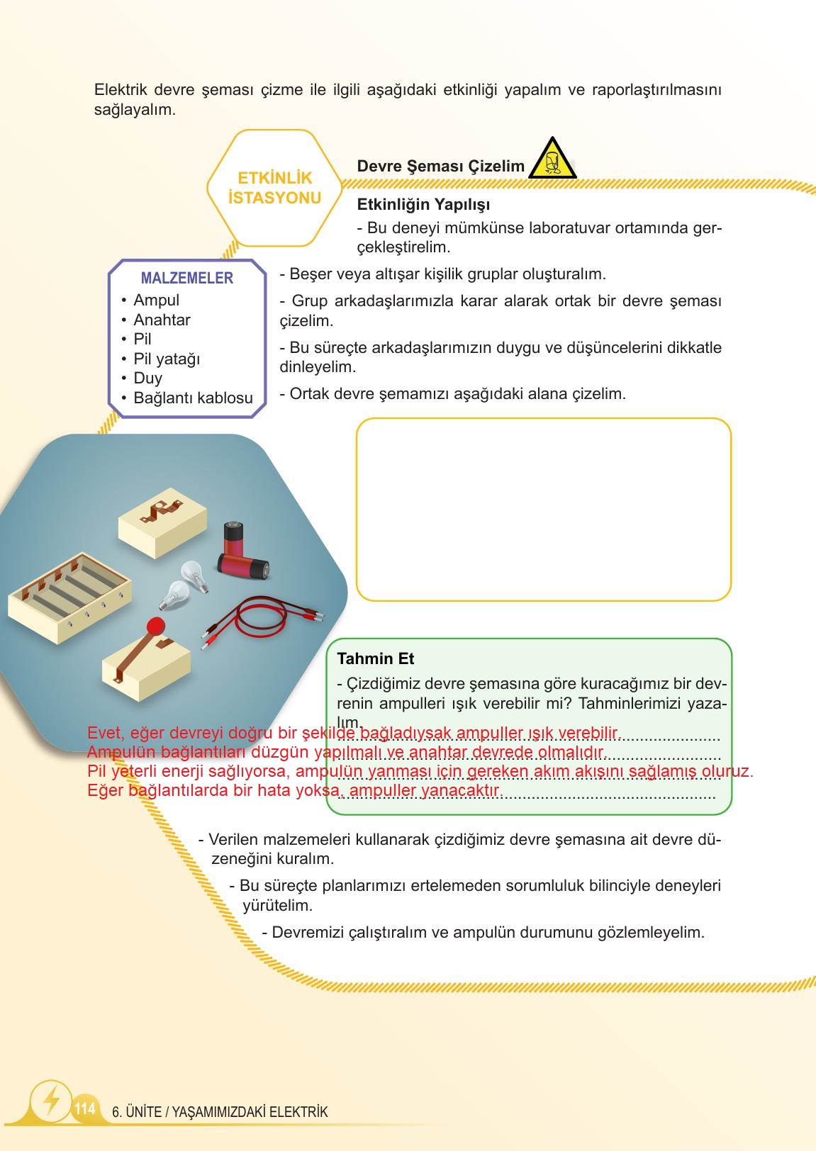 5. Sınıf Meb Yayınları 2. Kitap Fen Bilimleri Ders Kitabı Sayfa 114 Cevapları