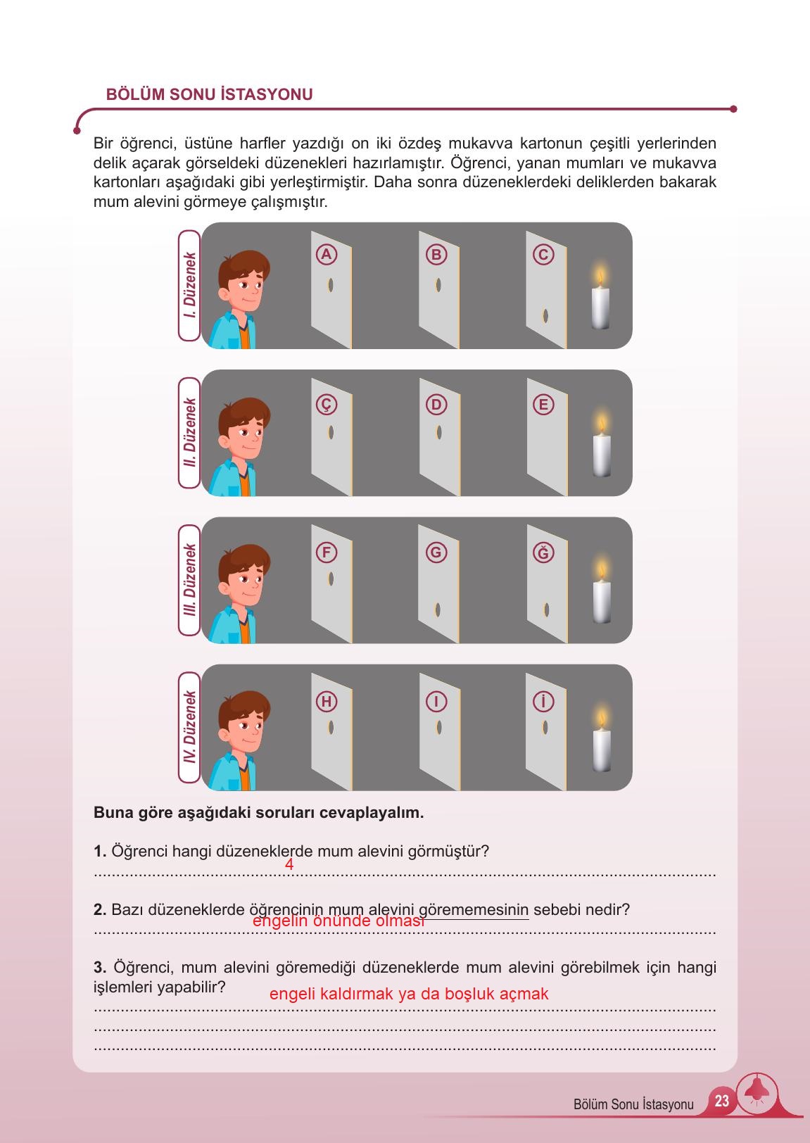 5. Sınıf Meb Yayınları 2. Kitap Fen Bilimleri Ders Kitabı Sayfa 23 Cevapları