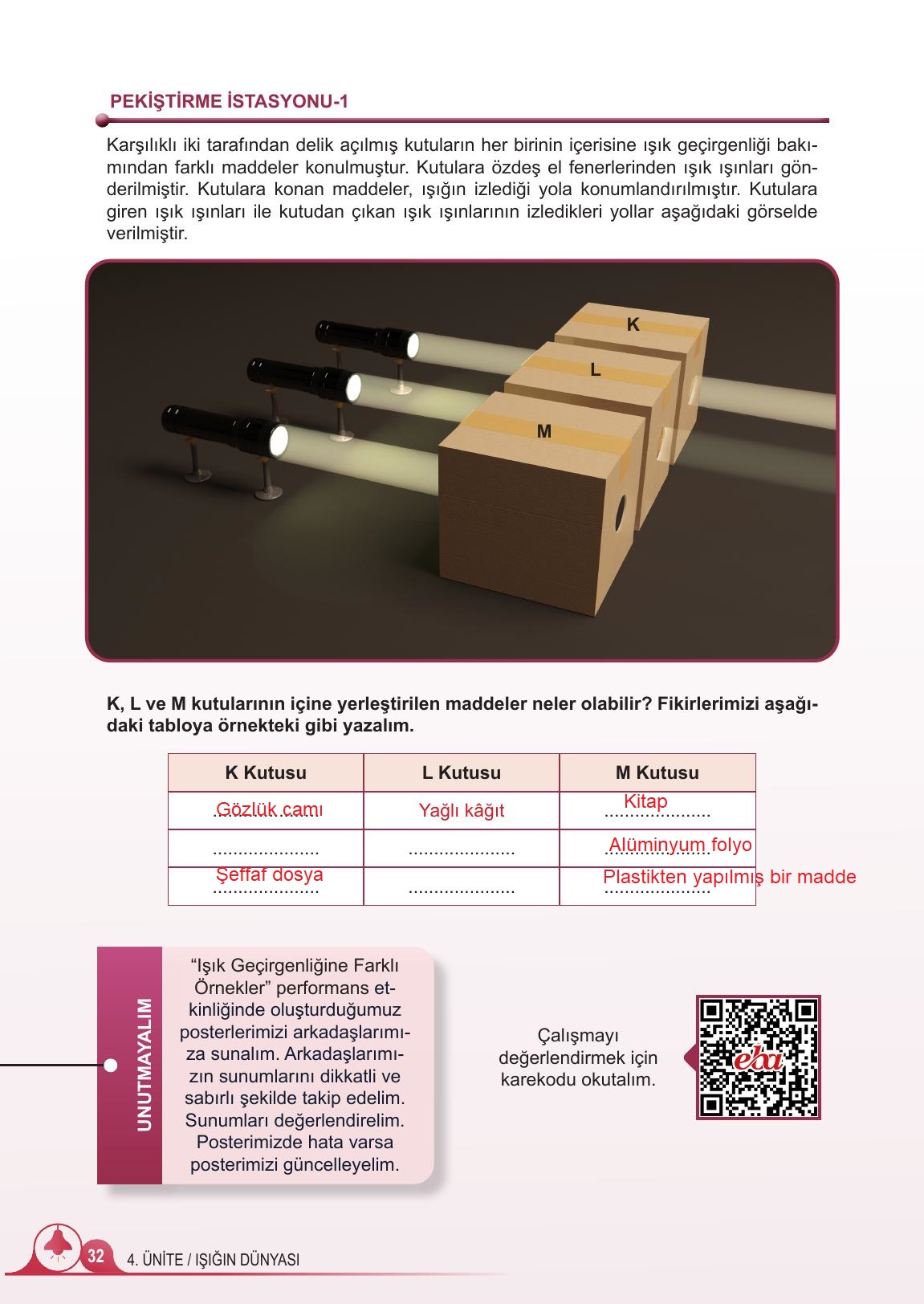 5. Sınıf Meb Yayınları 2. Kitap Fen Bilimleri Ders Kitabı Sayfa 32 Cevapları