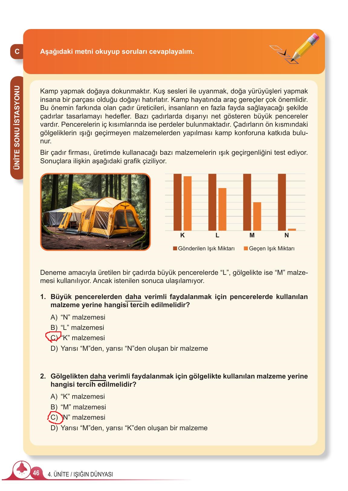 5. Sınıf Meb Yayınları 2. Kitap Fen Bilimleri Ders Kitabı Sayfa 46 Cevapları