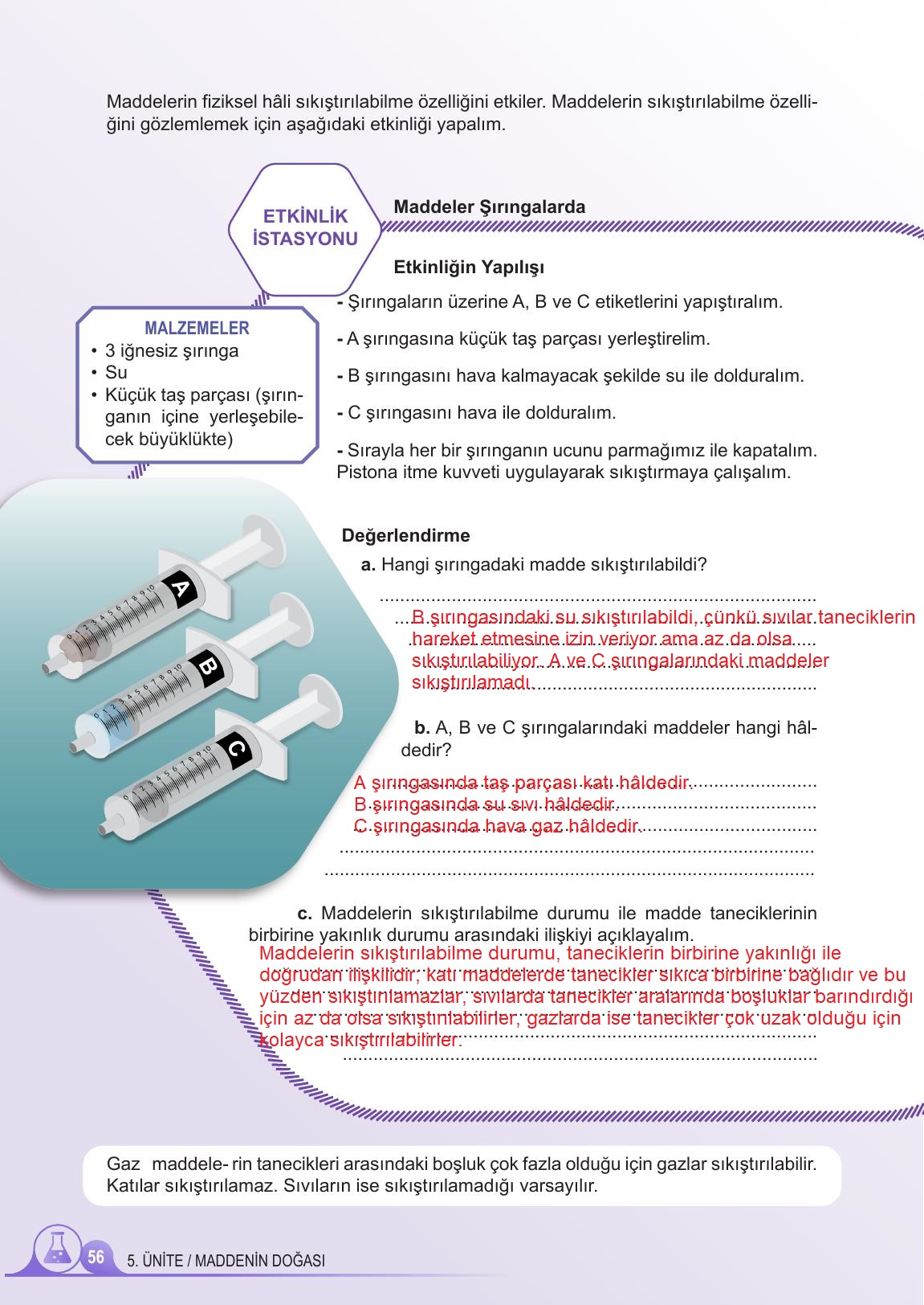 5. Sınıf Meb Yayınları 2. Kitap Fen Bilimleri Ders Kitabı Sayfa 56 Cevapları