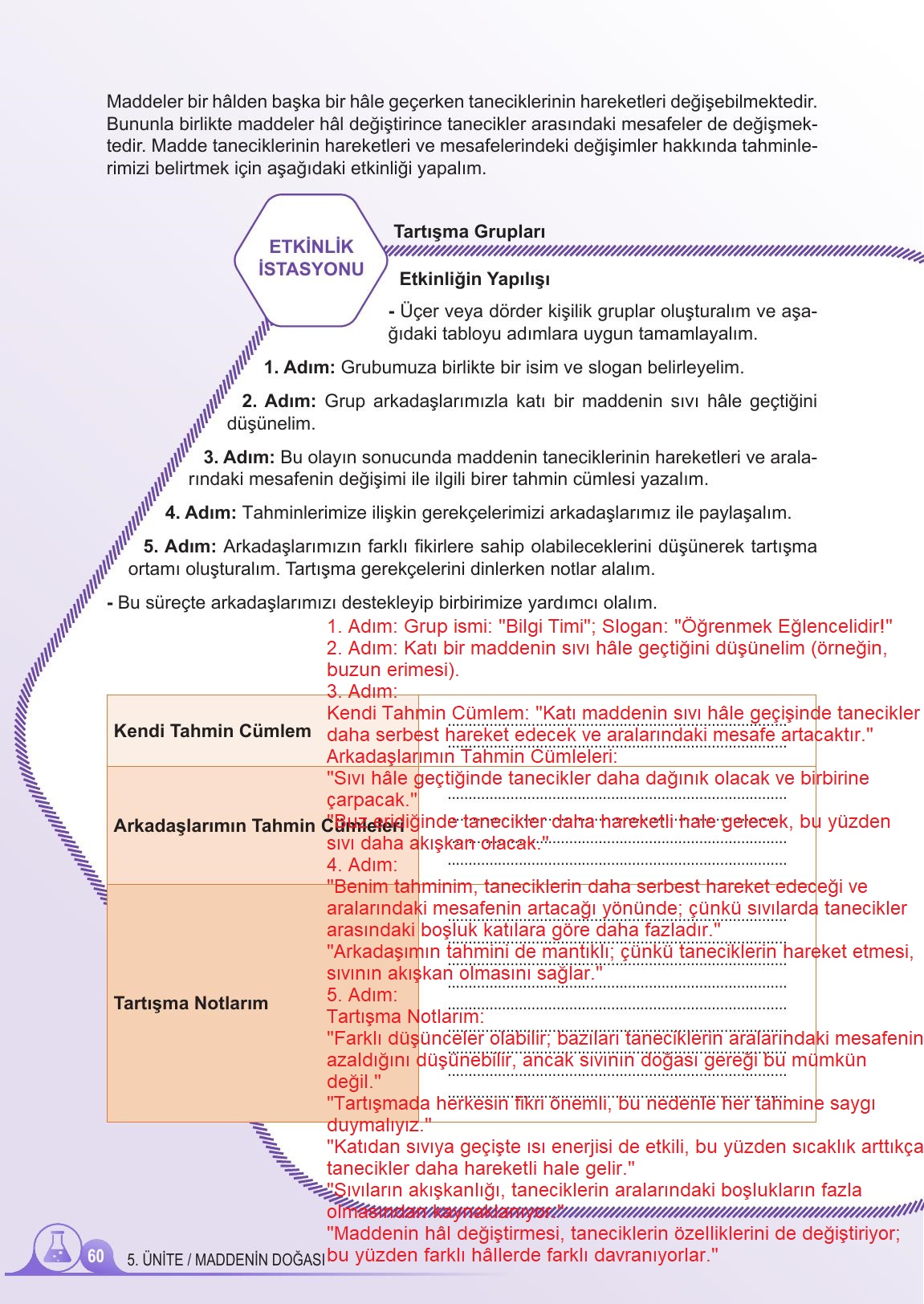 5. Sınıf Meb Yayınları 2. Kitap Fen Bilimleri Ders Kitabı Sayfa 60 Cevapları