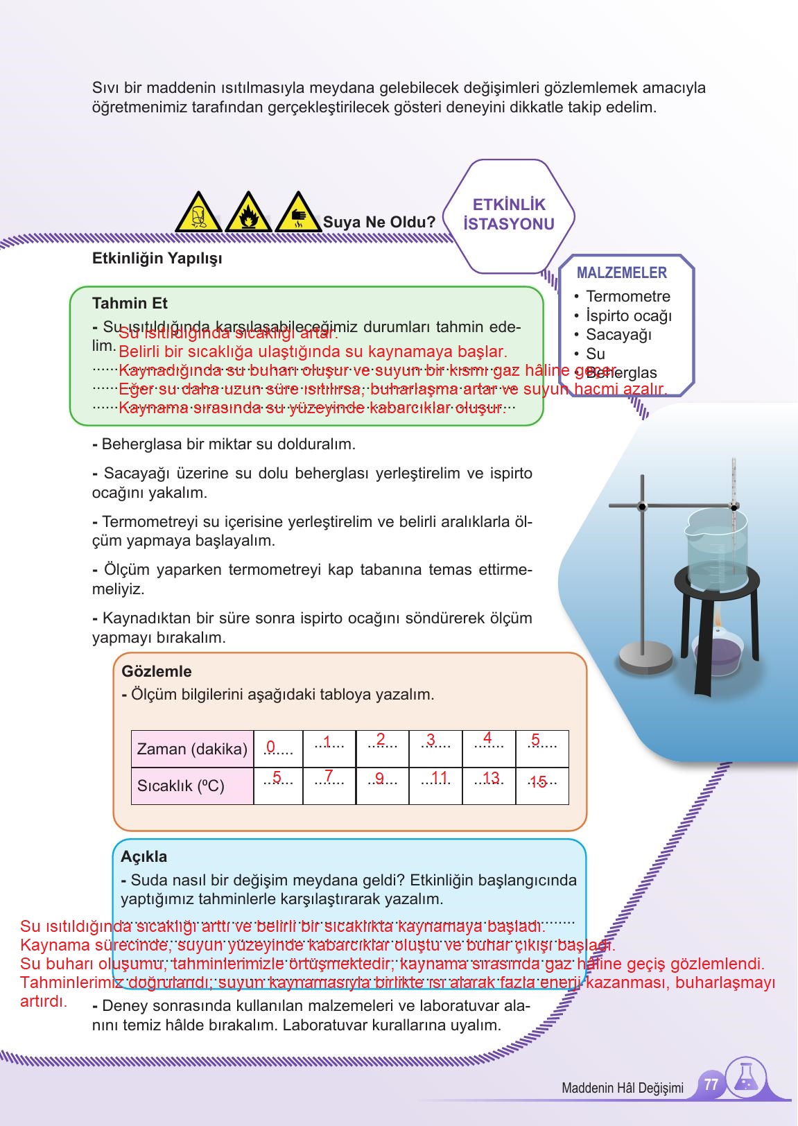 5. Sınıf Meb Yayınları 2. Kitap Fen Bilimleri Ders Kitabı Sayfa 77 Cevapları