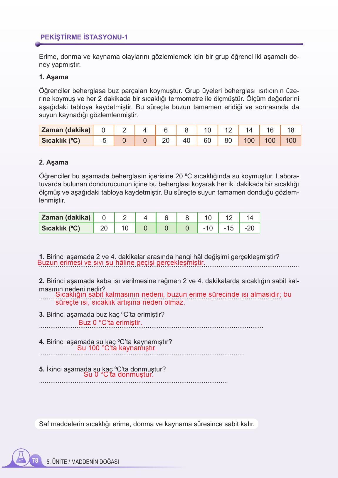 5. Sınıf Meb Yayınları 2. Kitap Fen Bilimleri Ders Kitabı Sayfa 78 Cevapları