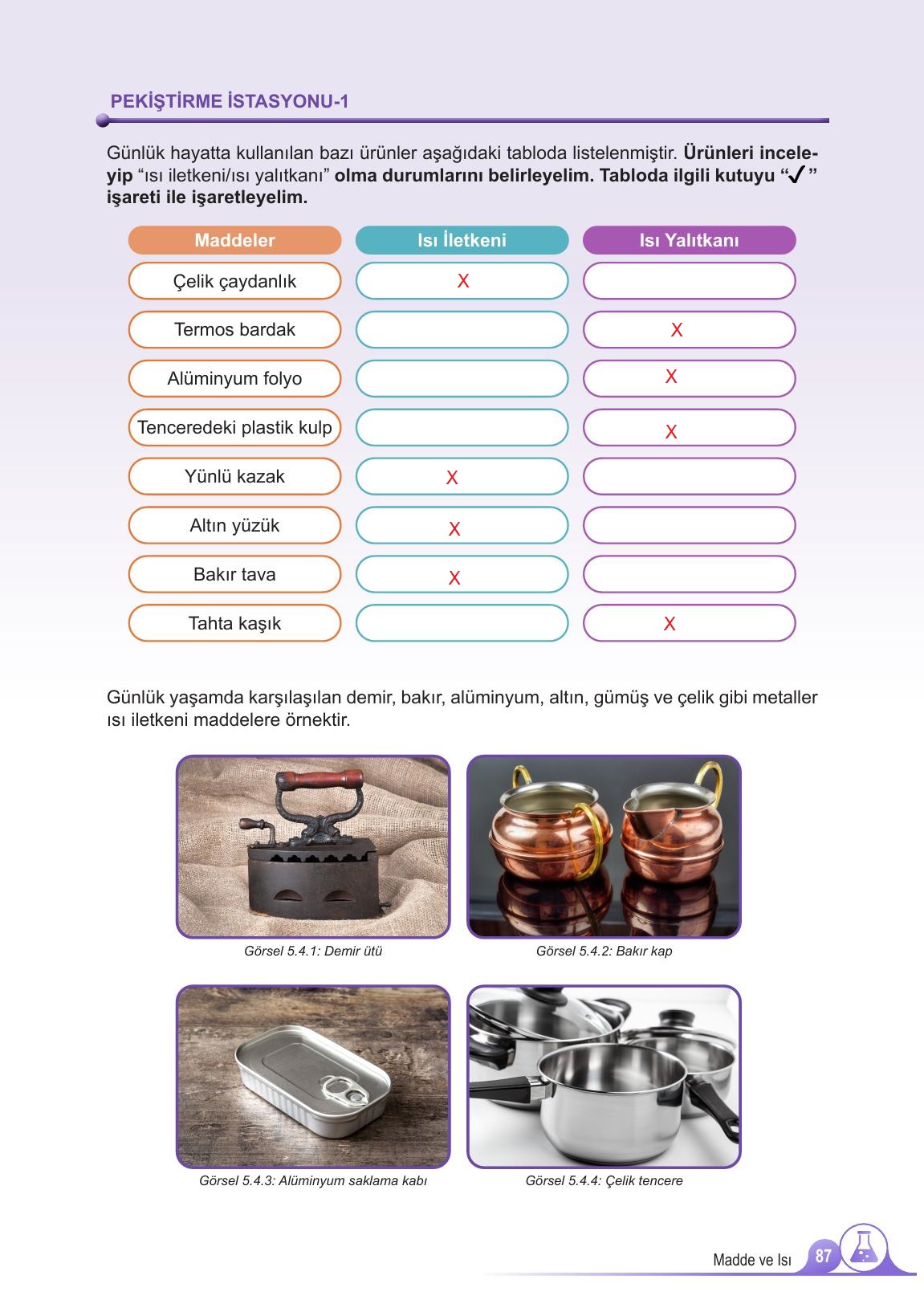 5. Sınıf Meb Yayınları 2. Kitap Fen Bilimleri Ders Kitabı Sayfa 87 Cevapları