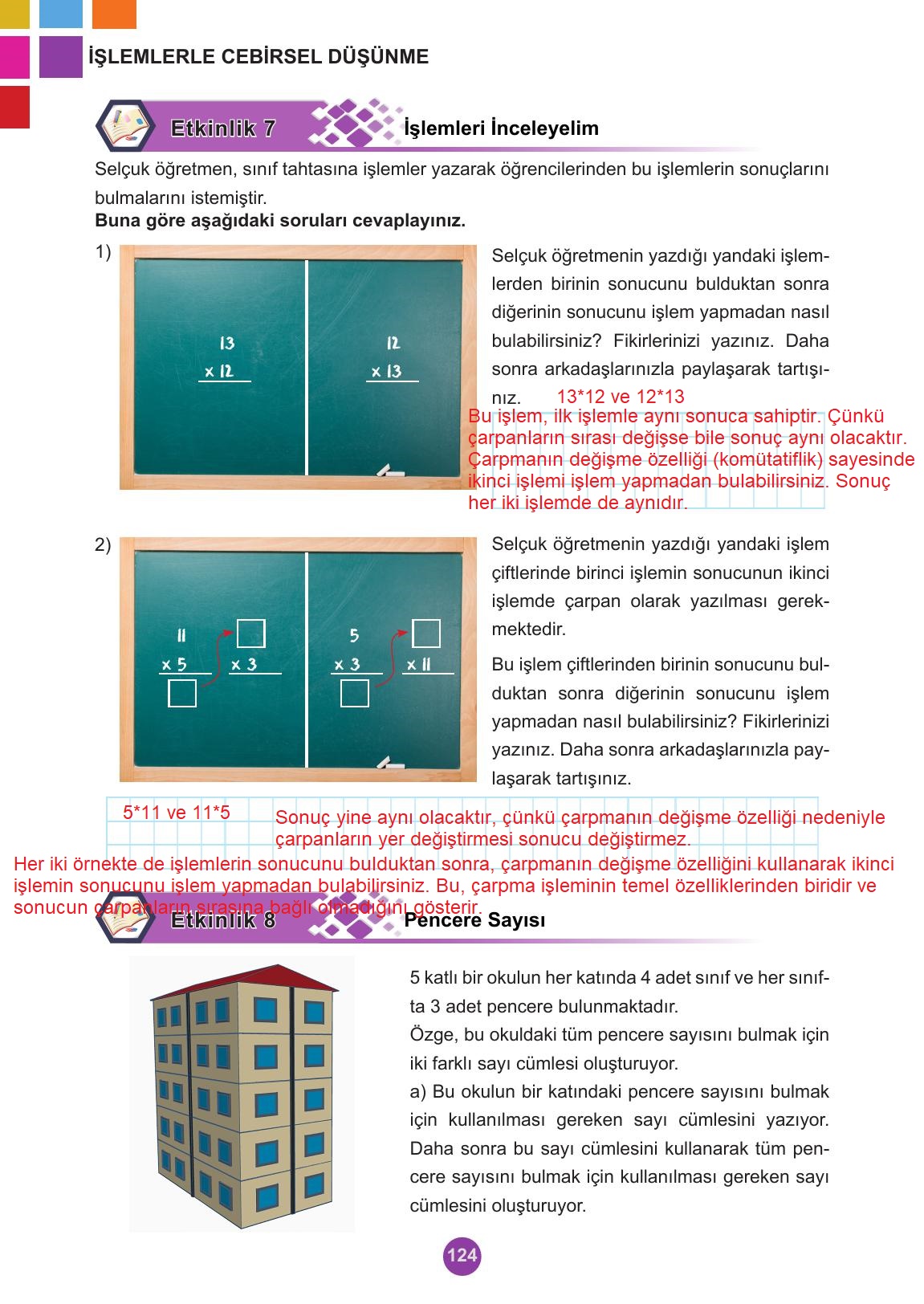 5. Sınıf Meb Yayınları 2. Kitap Matematik Ders Kitabı Sayfa 124 Cevapları