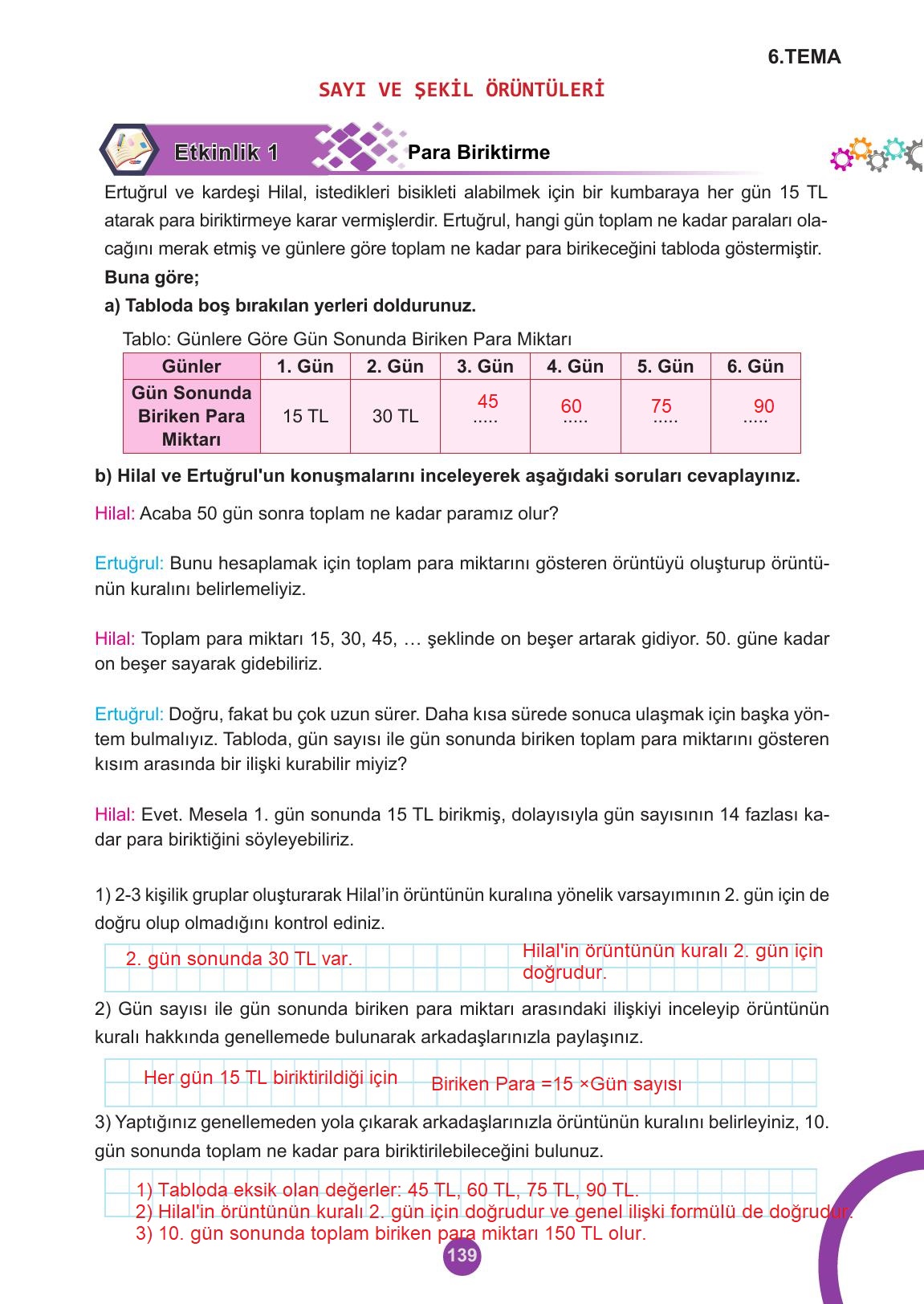 5. Sınıf Meb Yayınları 2. Kitap Matematik Ders Kitabı Sayfa 139 Cevapları