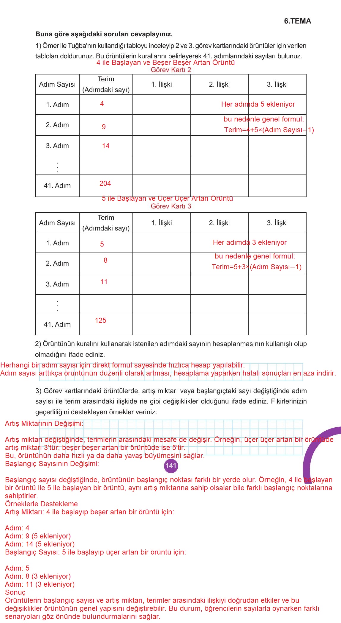 5. Sınıf Meb Yayınları 2. Kitap Matematik Ders Kitabı Sayfa 141 Cevapları