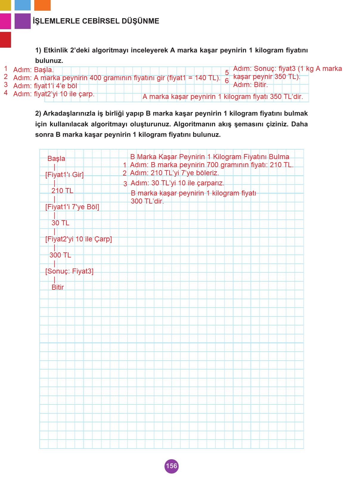 5. Sınıf Meb Yayınları 2. Kitap Matematik Ders Kitabı Sayfa 156 Cevapları