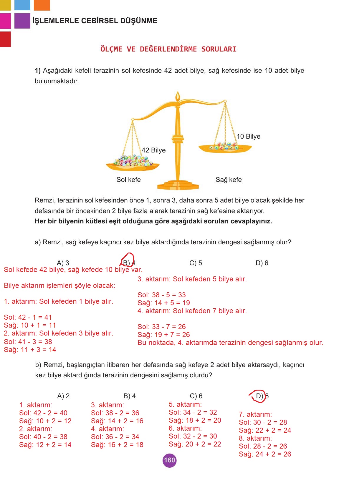 5. Sınıf Meb Yayınları 2. Kitap Matematik Ders Kitabı Sayfa 160 Cevapları