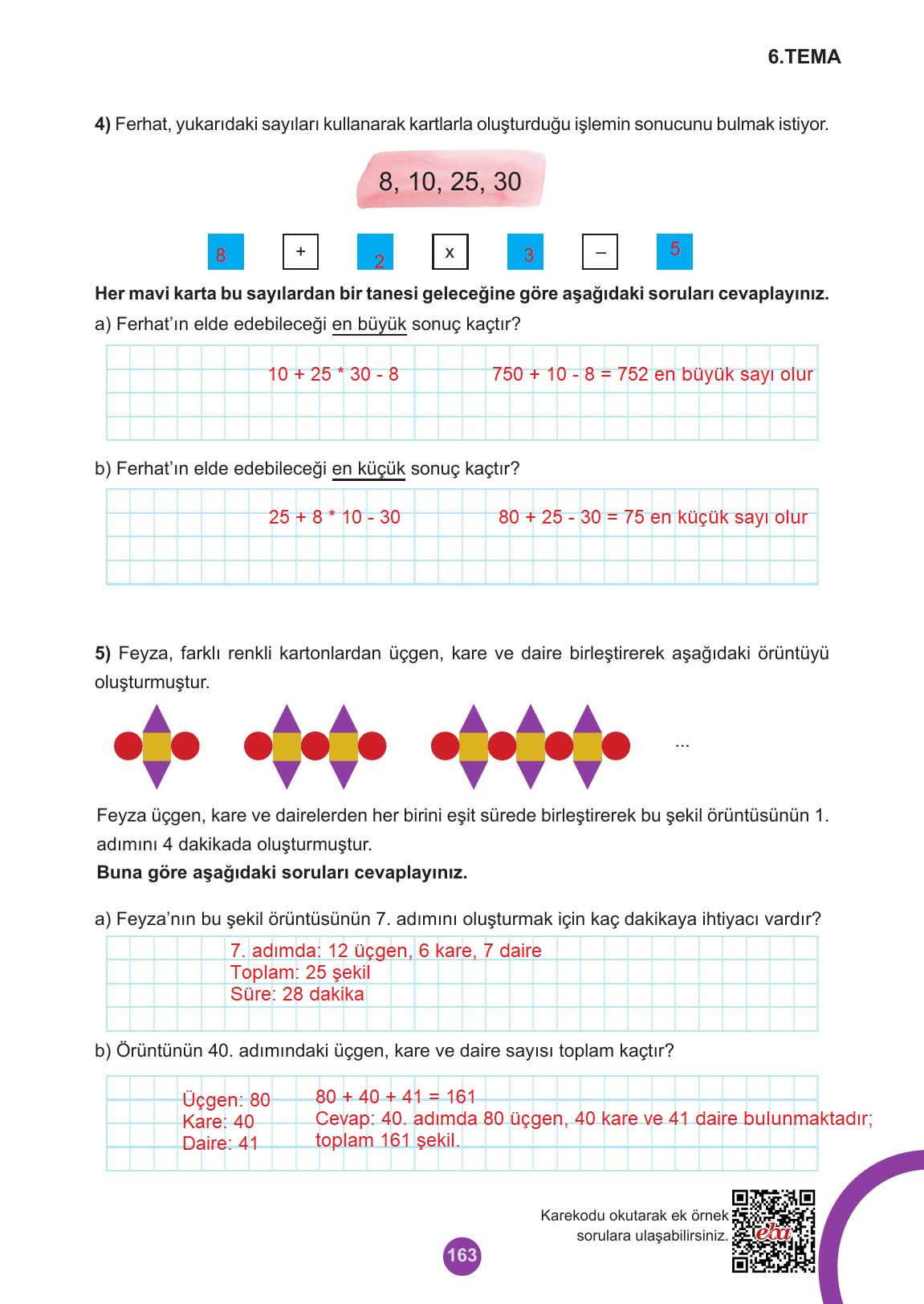 5. Sınıf Meb Yayınları 2. Kitap Matematik Ders Kitabı Sayfa 163 Cevapları