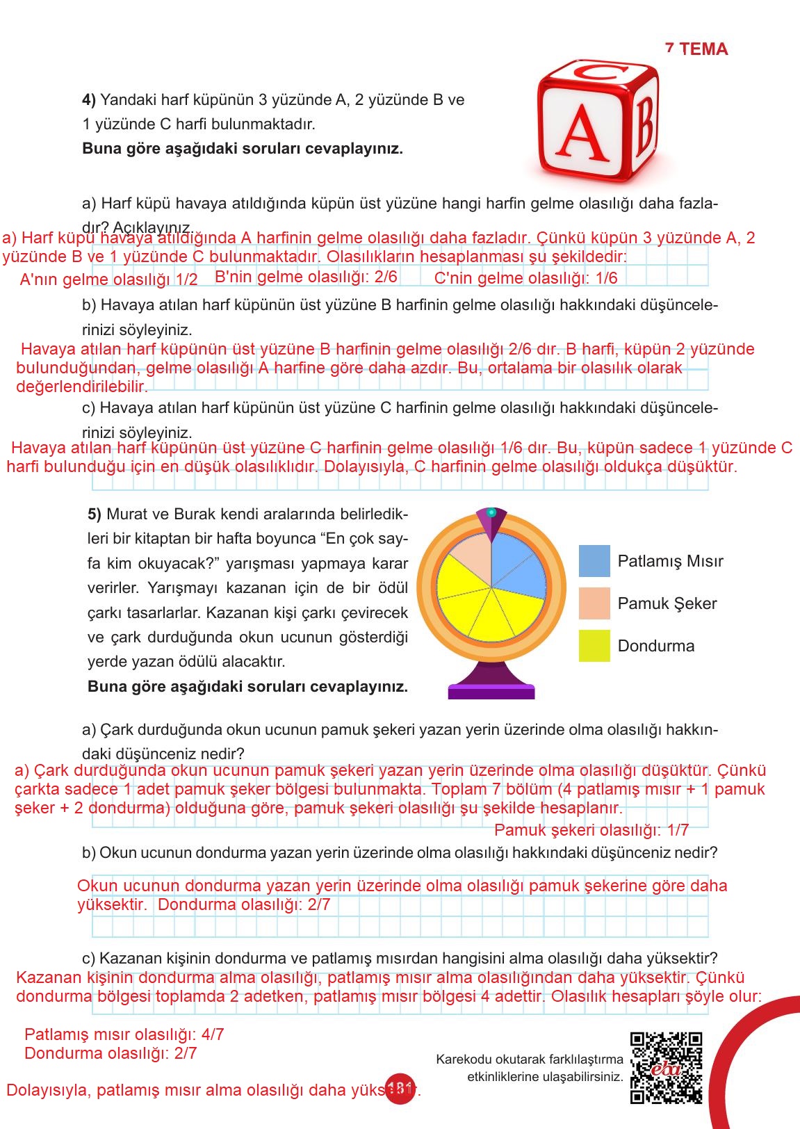 5. Sınıf Meb Yayınları 2. Kitap Matematik Ders Kitabı Sayfa 181 Cevapları