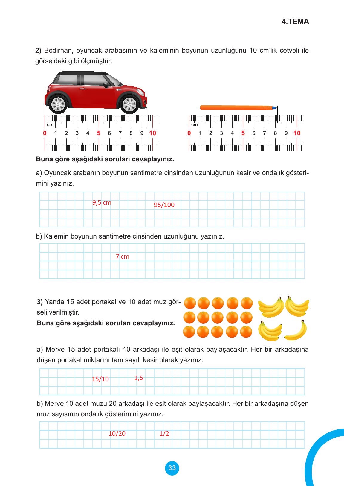 5. Sınıf Meb Yayınları 2. Kitap Matematik Ders Kitabı Sayfa 33 Cevapları