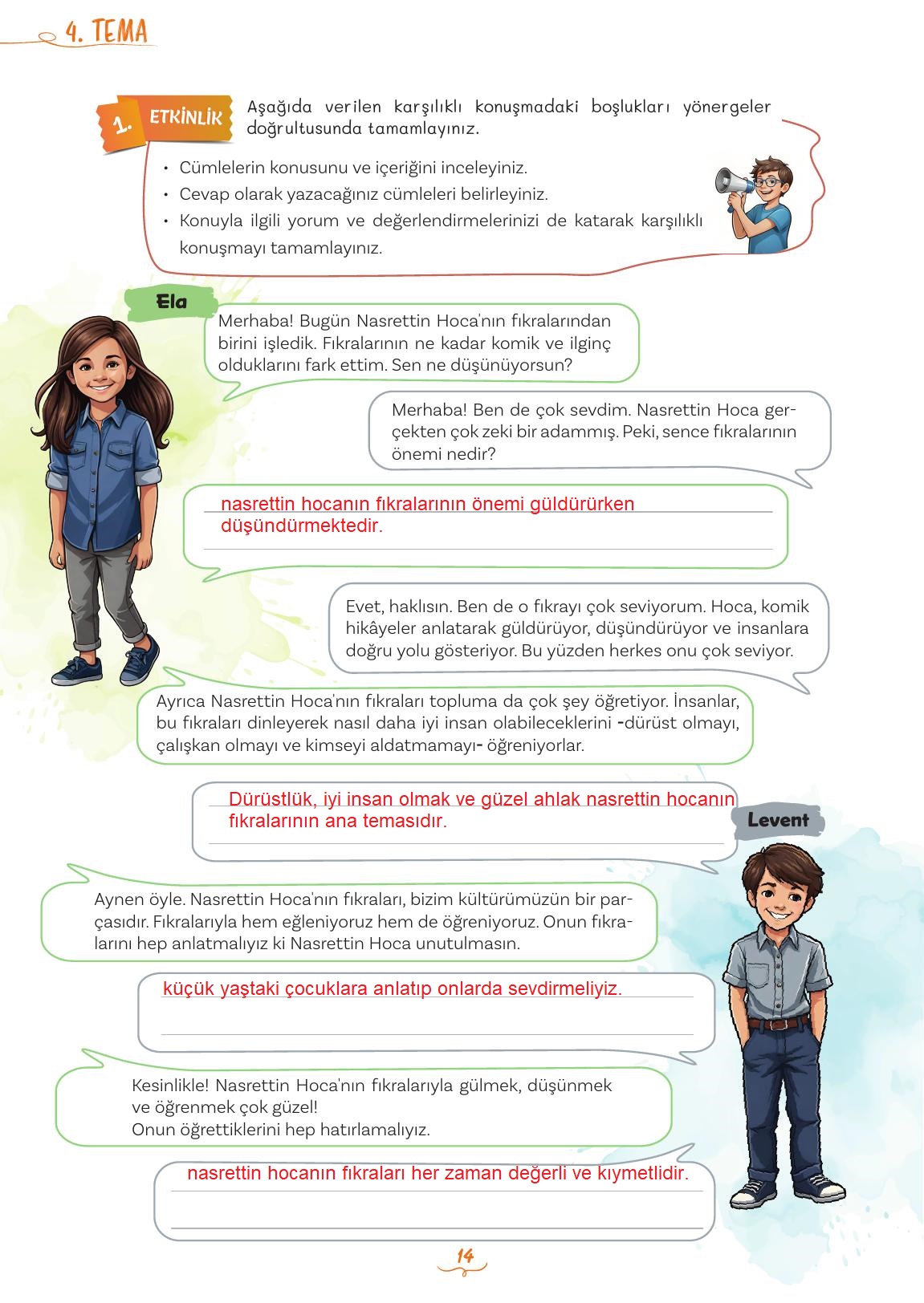 5. Sınıf Meb Yayınları 2. Kitap Türkçe Ders Kitabı Sayfa 14 Cevapları 5. Sınıf Meb Yayınları 2. Kitap Türkçe Ders Kitabı Sayfa 14 Cevapları