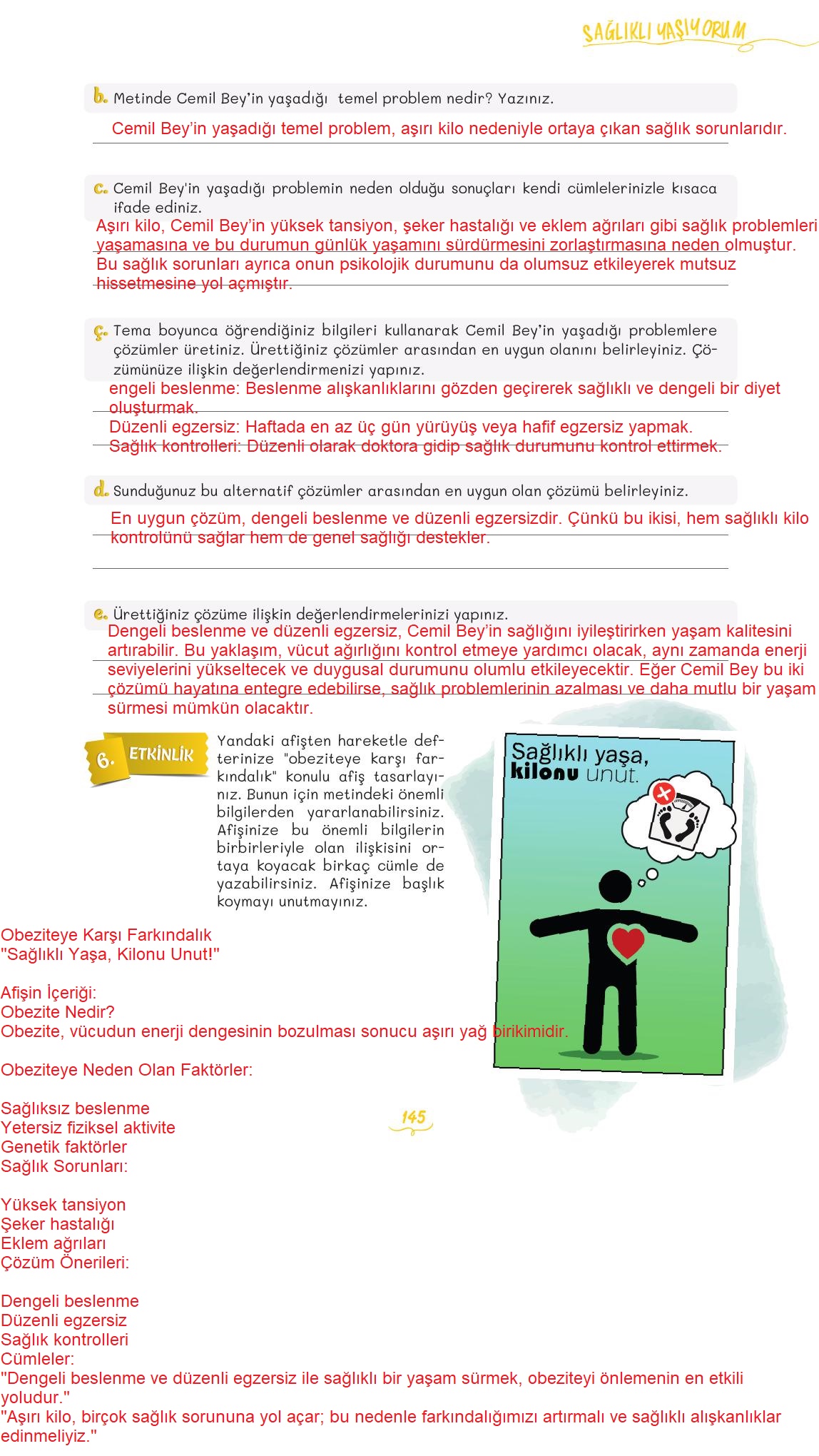 5. Sınıf Meb Yayınları 2. Kitap Türkçe Ders Kitabı Sayfa 145 Cevapları