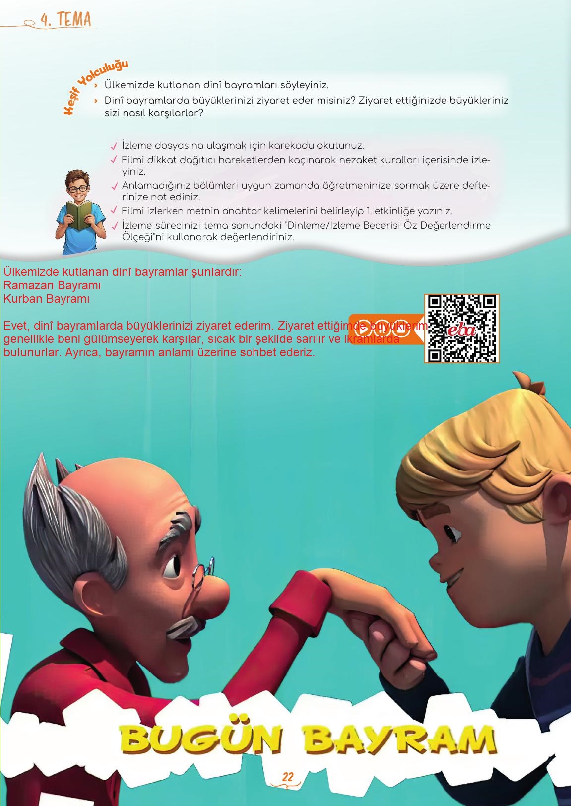 5. Sınıf Meb Yayınları 2. Kitap Türkçe Ders Kitabı Sayfa 22 Cevapları