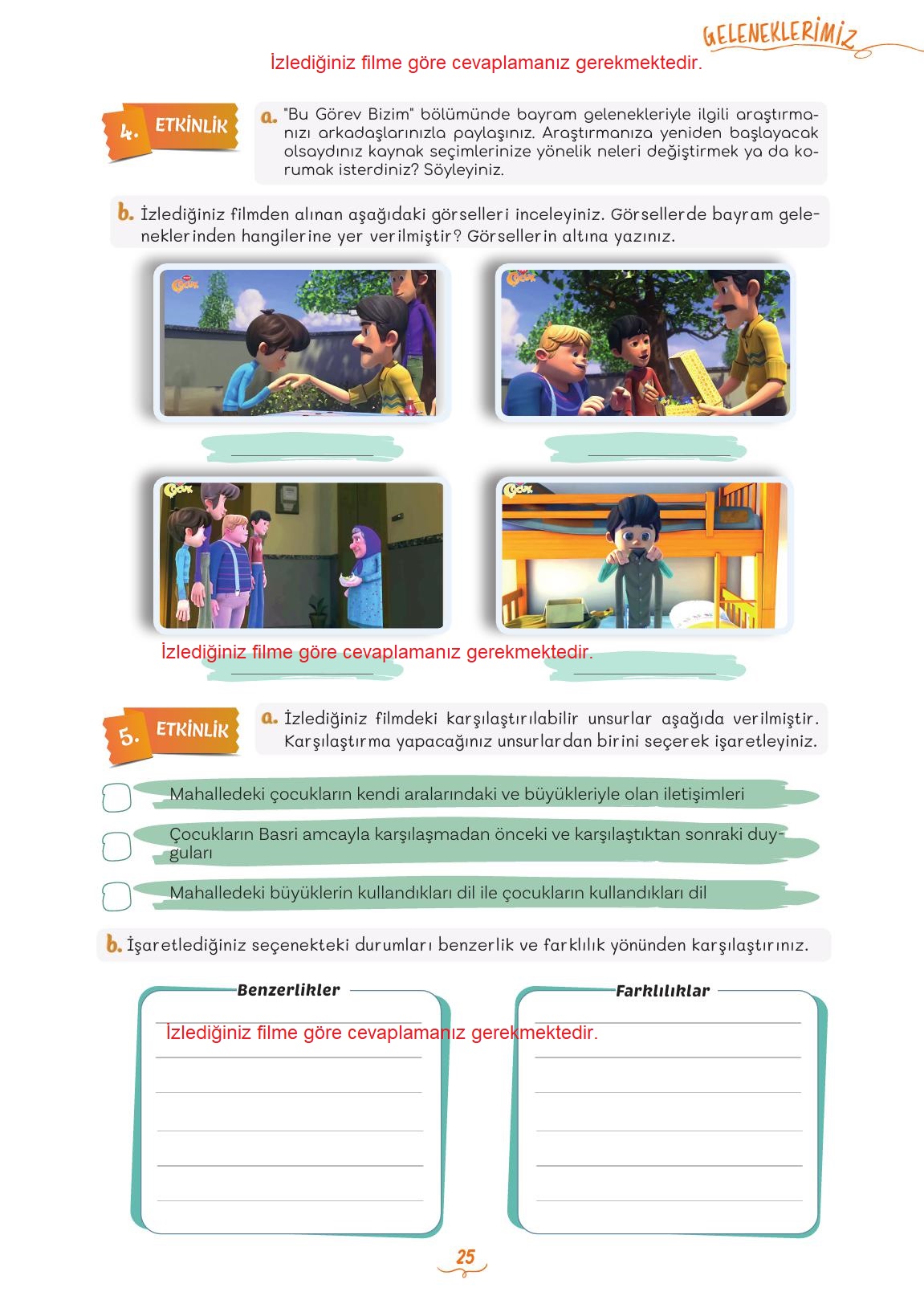 5. Sınıf Meb Yayınları 2. Kitap Türkçe Ders Kitabı Sayfa 25 Cevapları 5. Sınıf Meb Yayınları 2. Kitap Türkçe Ders Kitabı Sayfa 25 Cevapları