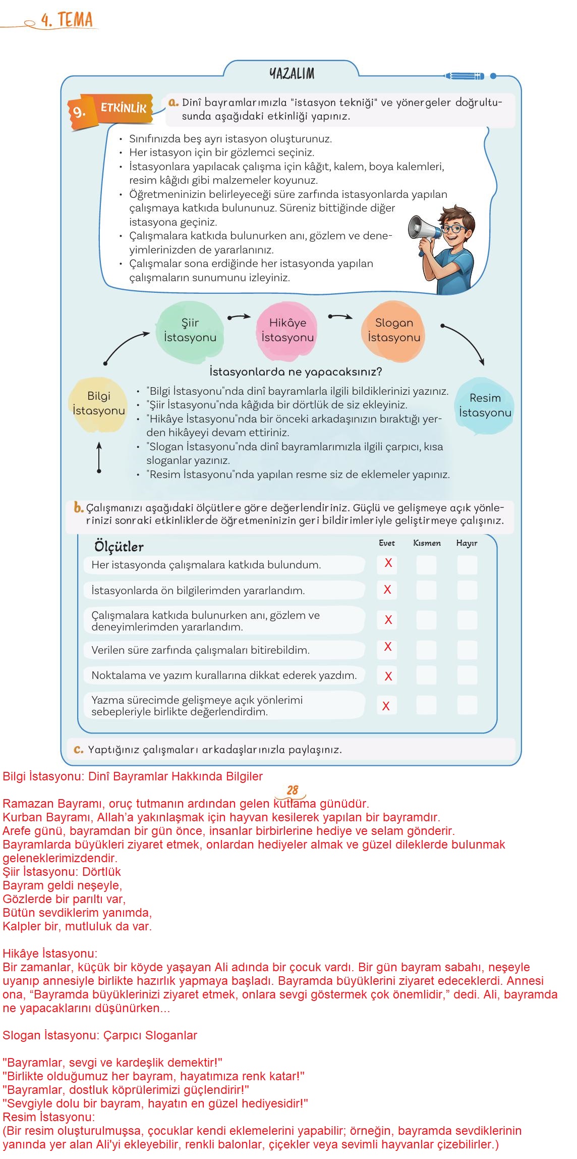 5. Sınıf Meb Yayınları 2. Kitap Türkçe Ders Kitabı Sayfa 28 Cevapları