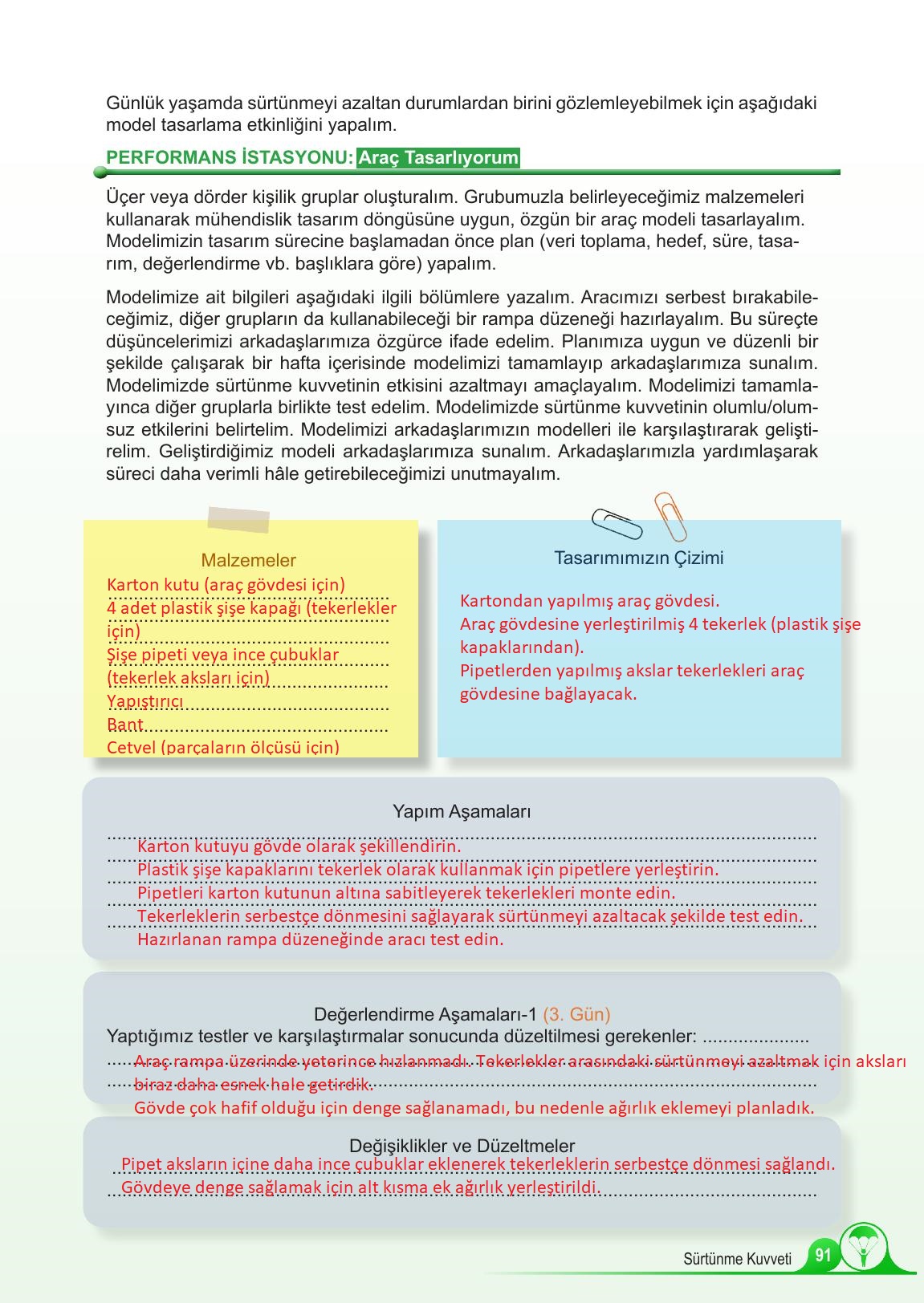 5. Sınıf Meb Yayınları Fen Bilimleri Ders Kitabı Sayfa 91 Cevapları