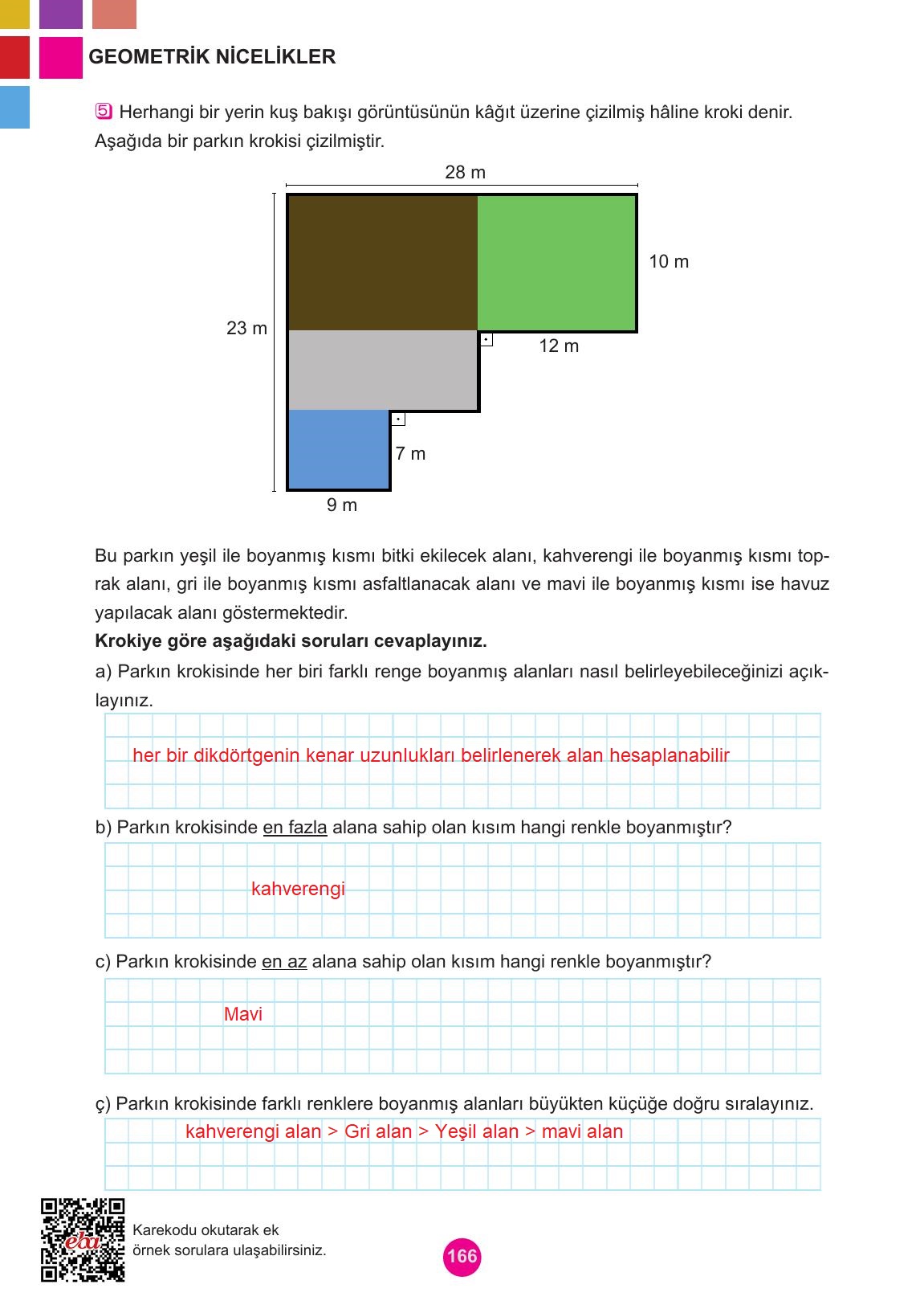 5. Sınıf Meb Yayınları Matematik Ders Kitabı Sayfa 166 Cevapları