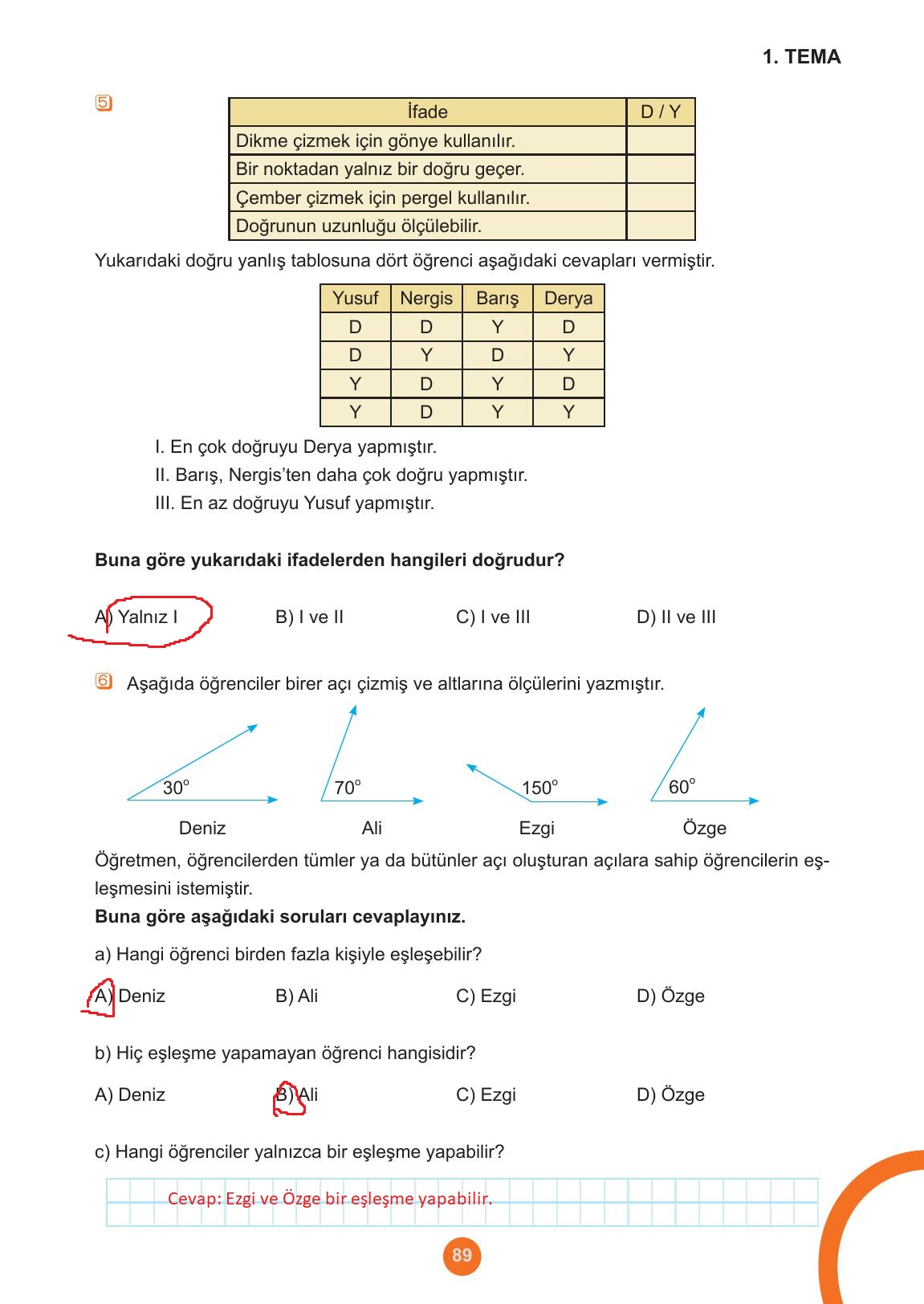 5. Sınıf Meb Yayınları Matematik Ders Kitabı Sayfa 89 Cevapları 5. Sınıf Meb Yayınları Matematik Ders Kitabı Sayfa 89 Cevapları