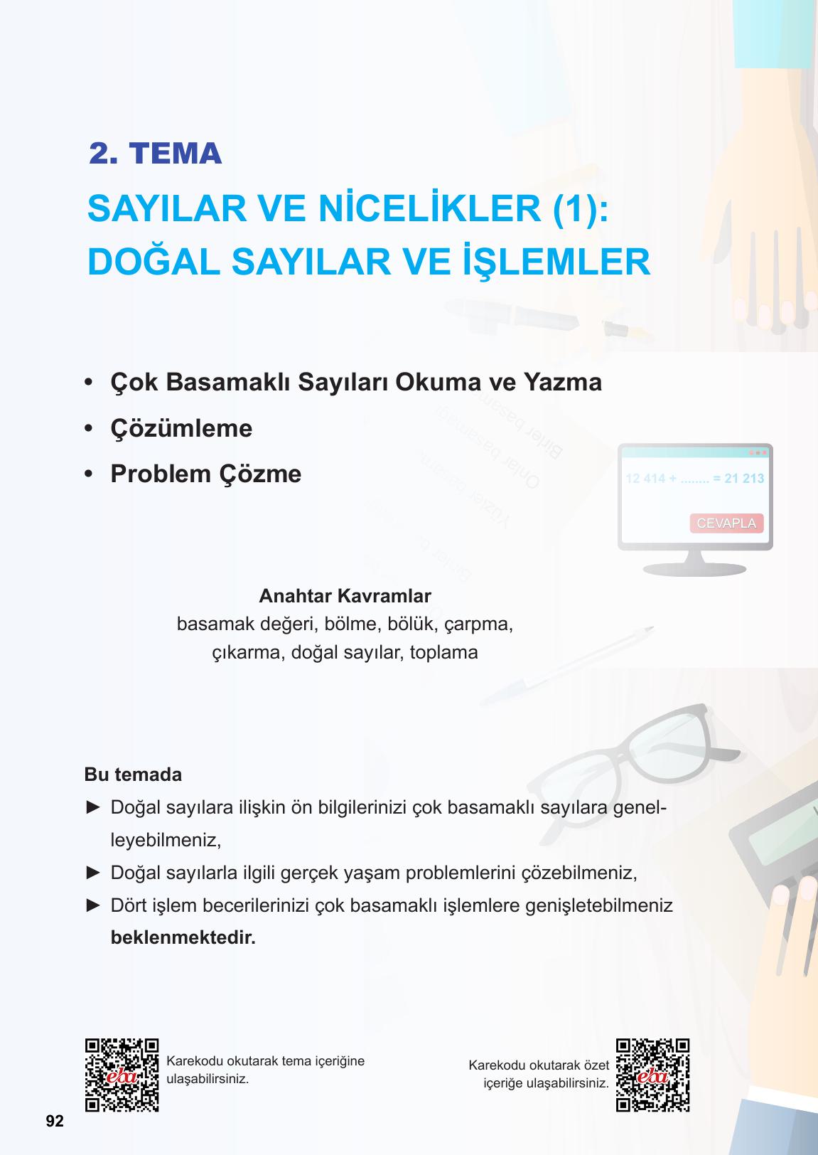 5. Sınıf Meb Yayınları Matematik Ders Kitabı Sayfa 92 Cevapları