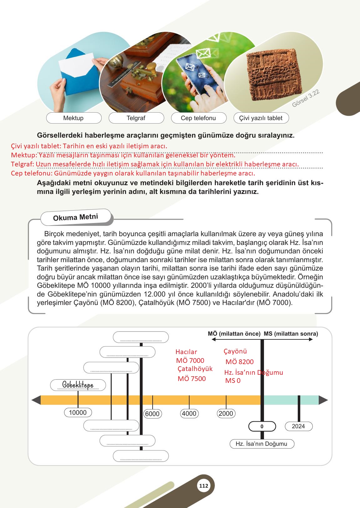 5. Sınıf Meb Yayınları Sosyal Bilgiler Ders Kitabı Sayfa 112 Cevapları
