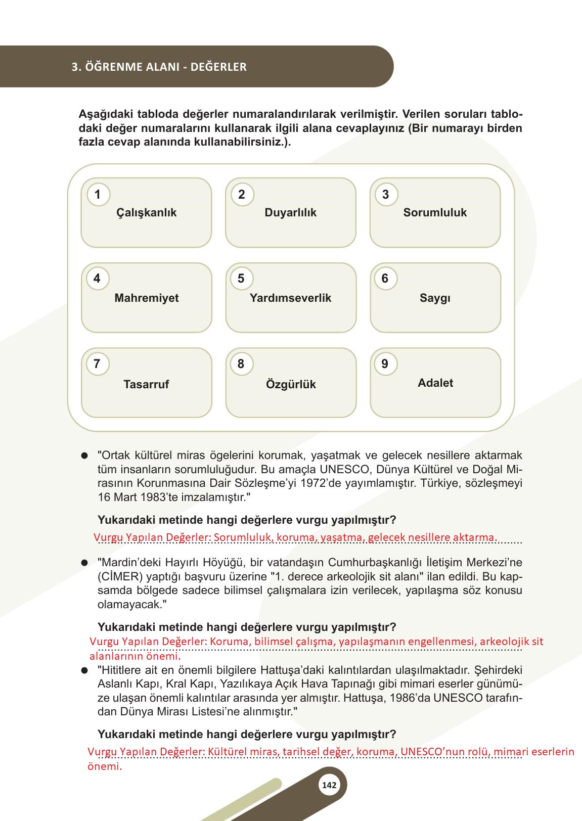 5. Sınıf Meb Yayınları Sosyal Bilgiler Ders Kitabı Sayfa 142 Cevapları