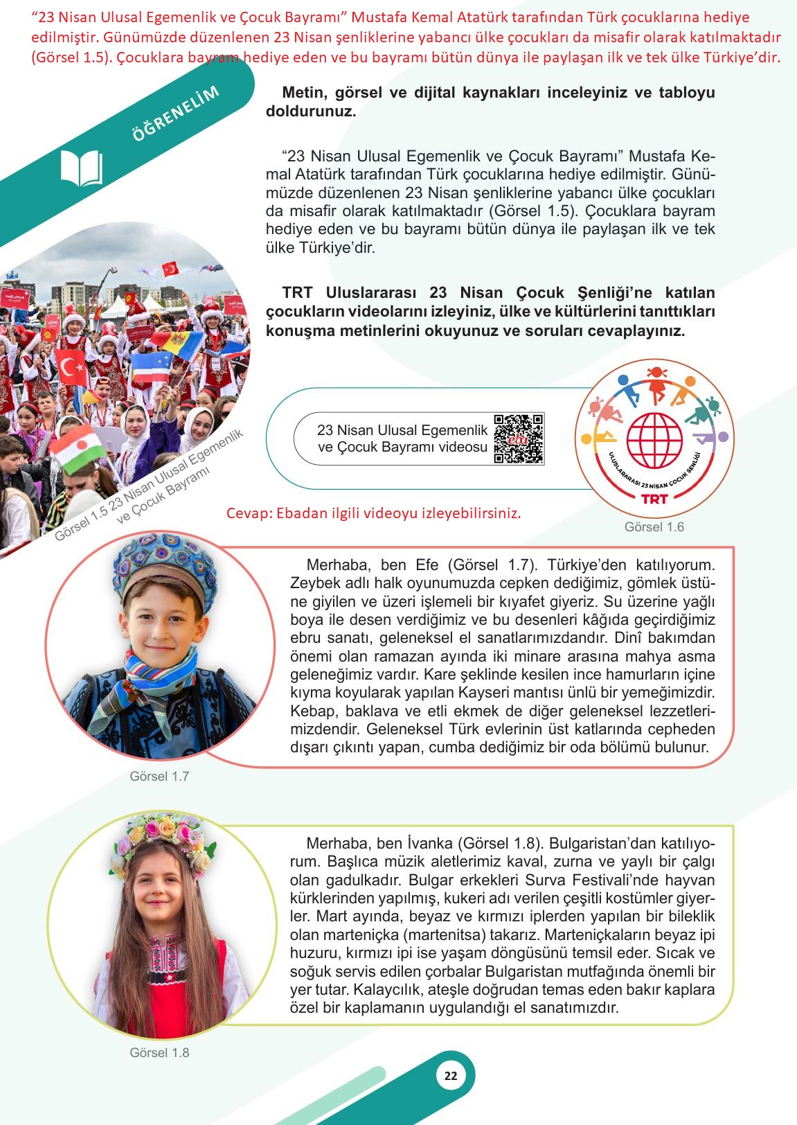 5. Sınıf Meb Yayınları Sosyal Bilgiler Ders Kitabı Sayfa 22 Cevapları