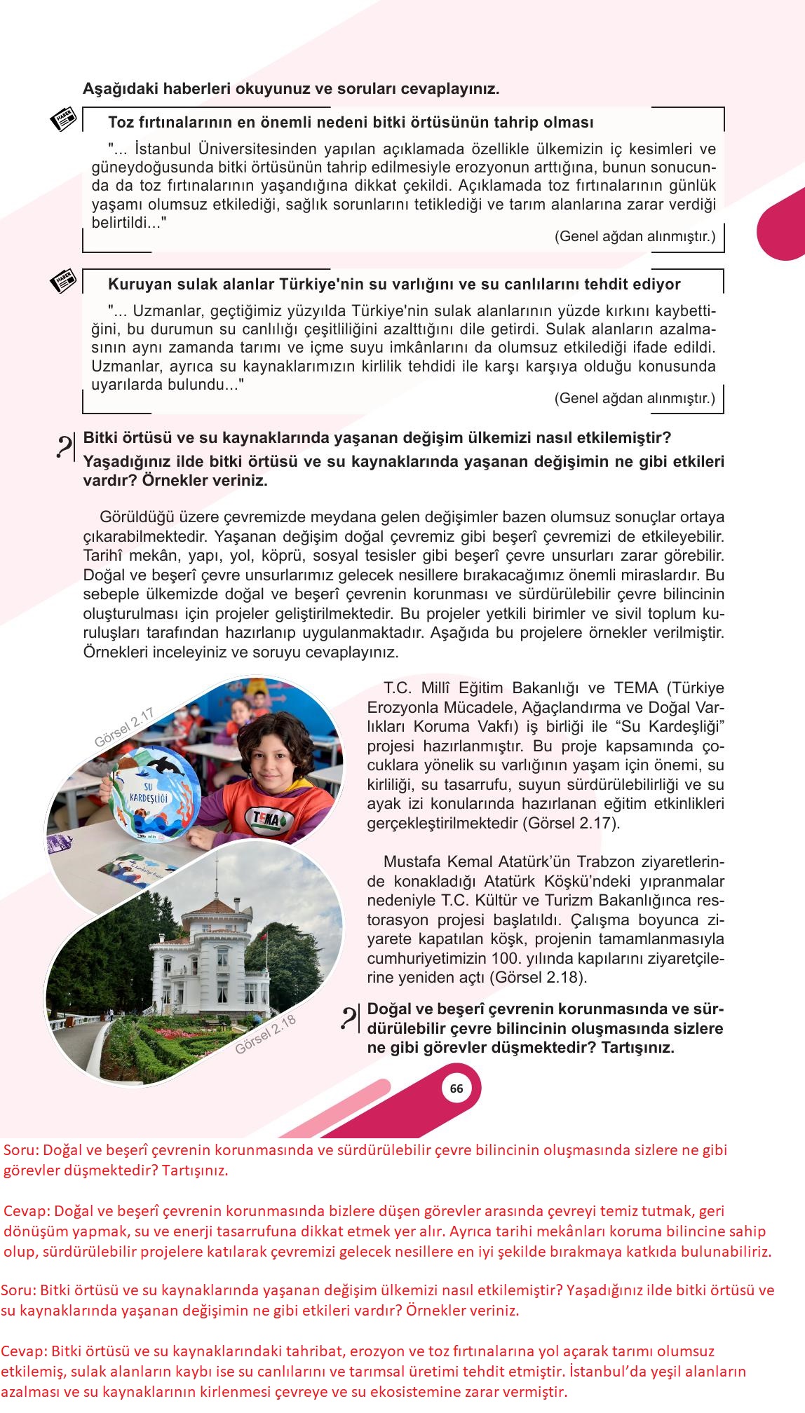 5. Sınıf Meb Yayınları Sosyal Bilgiler Ders Kitabı Sayfa 66 Cevapları